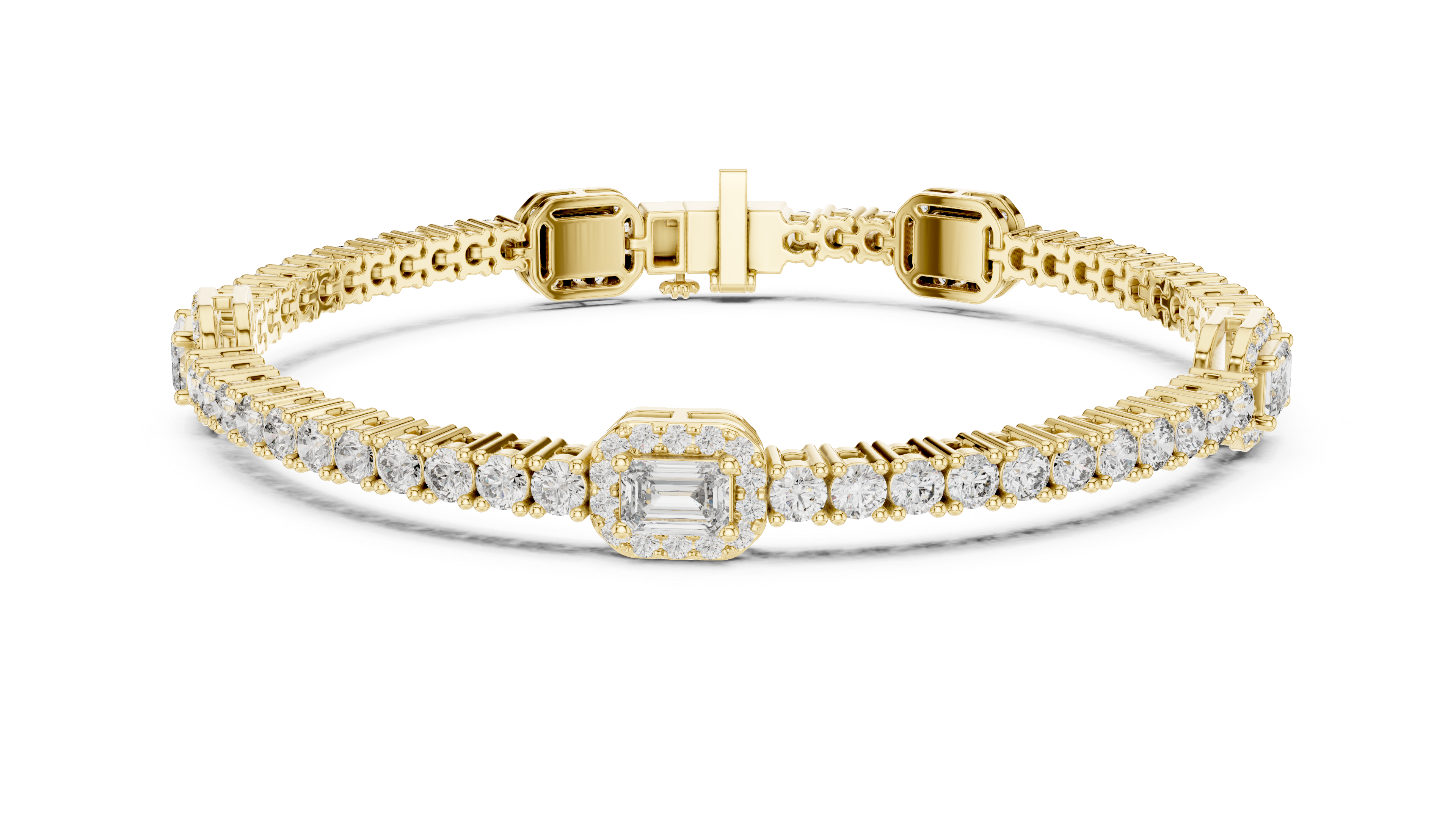 Halo Center Diamond Bracelet