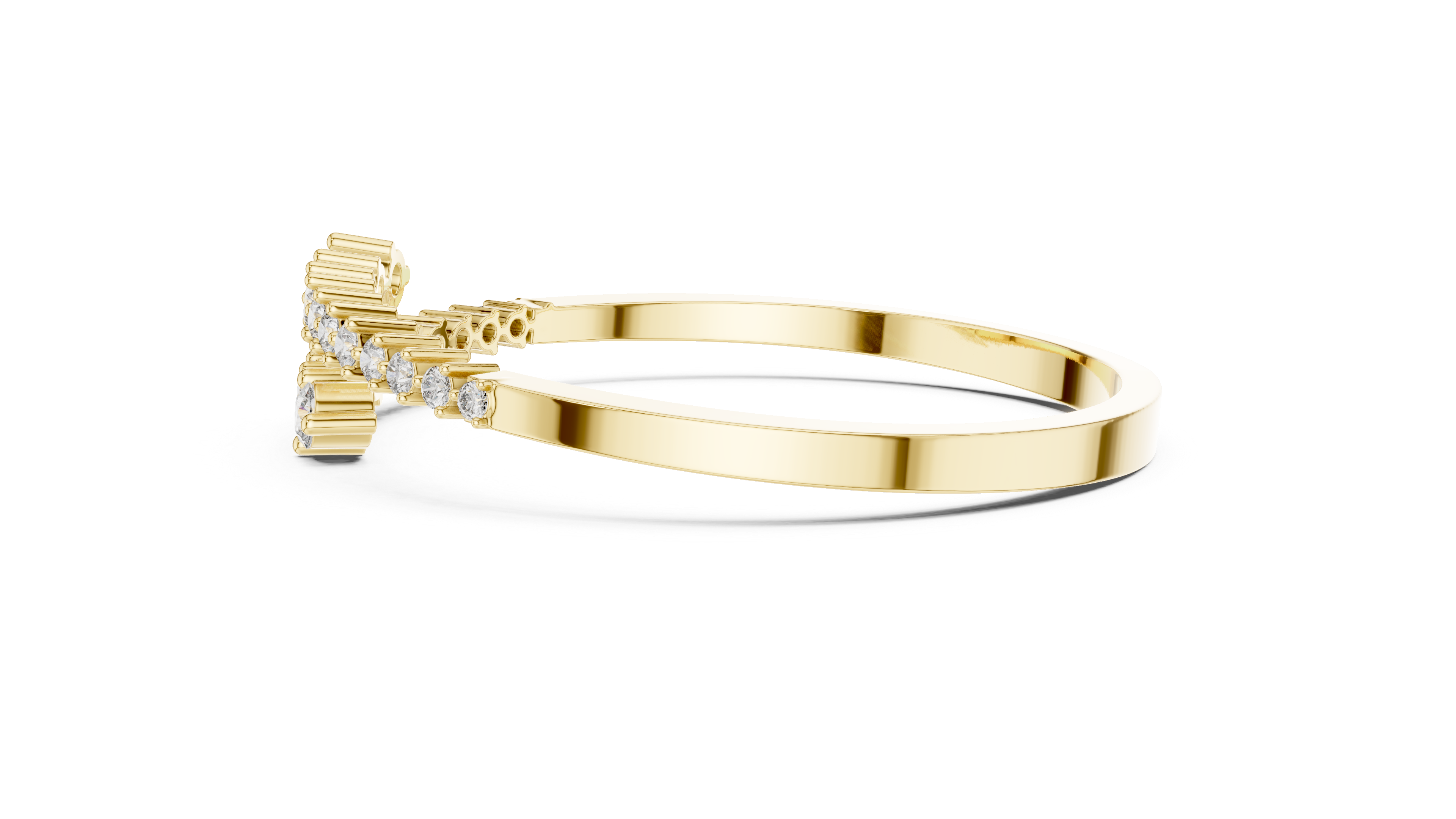 Curved Diamond Bangle Bracelet