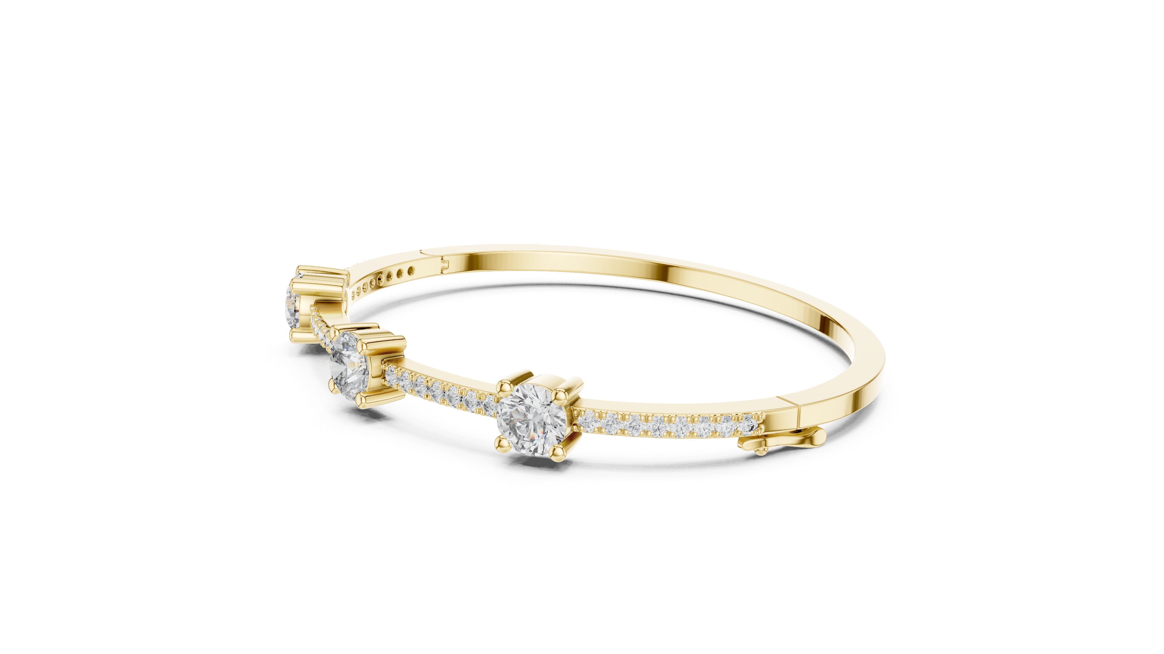 Minimal Diamond Bangle Bracelet
