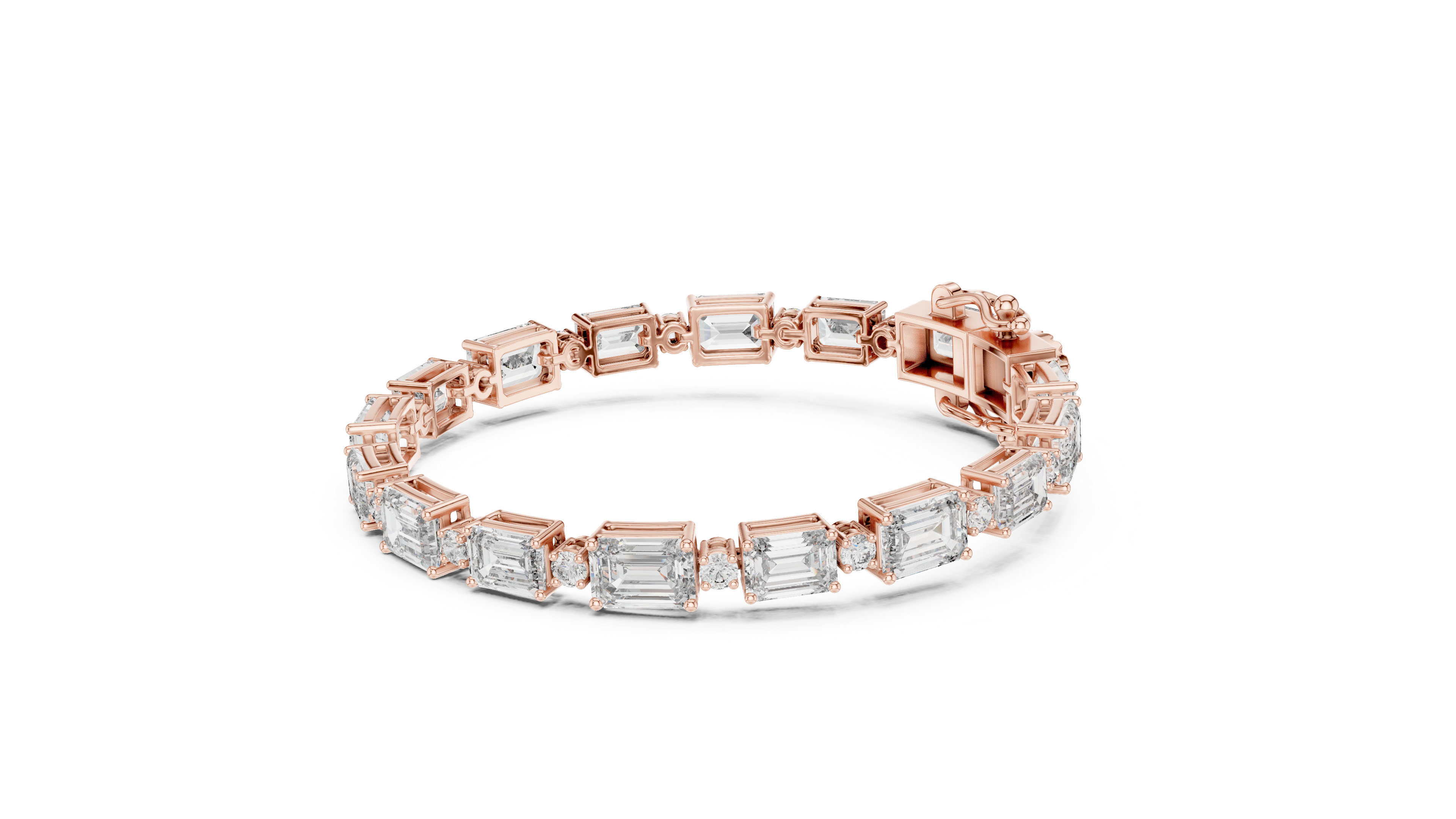 Luxury Emerald Cut Diamond Bracelet