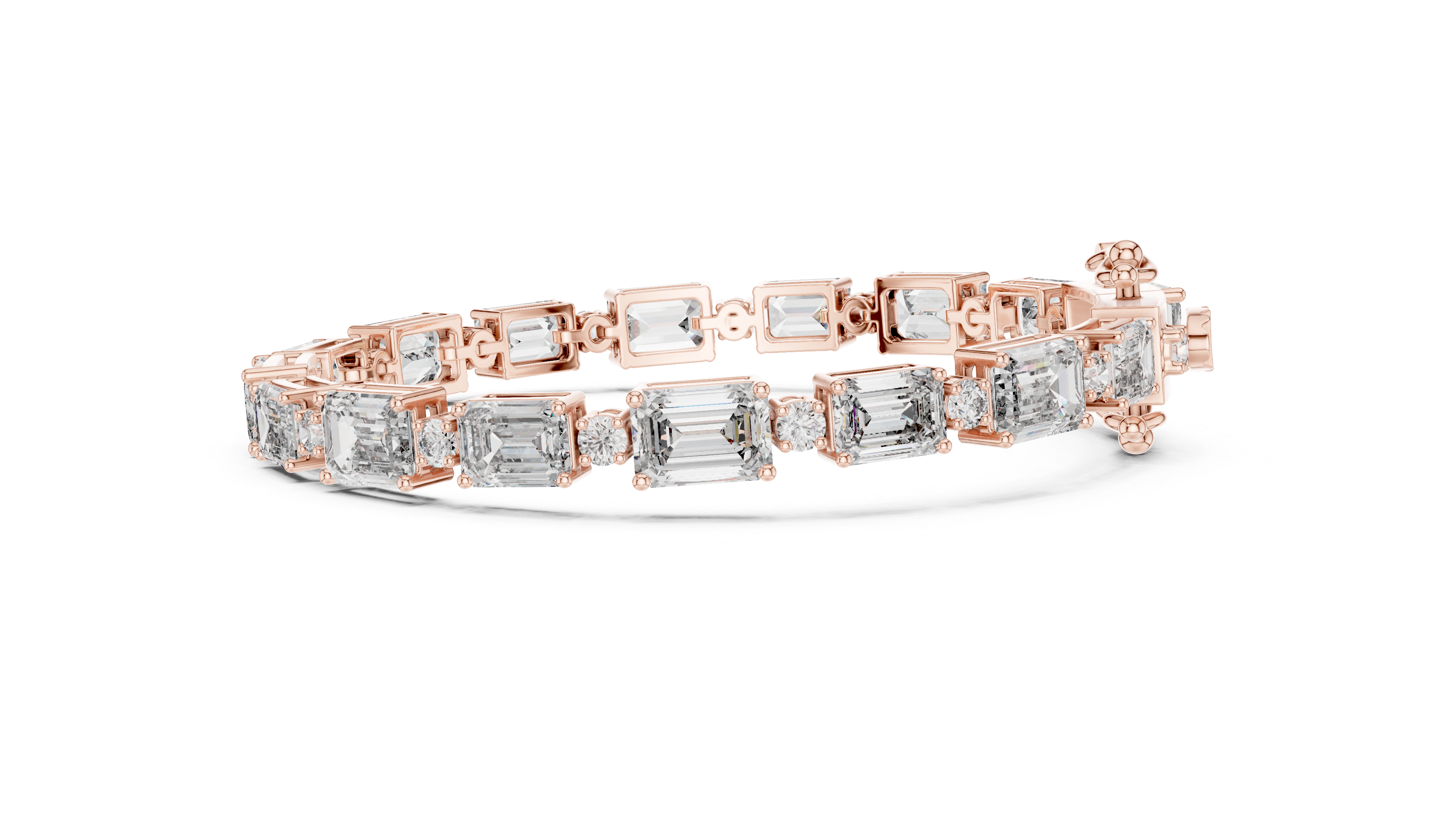 Luxury Emerald Cut Diamond Bracelet