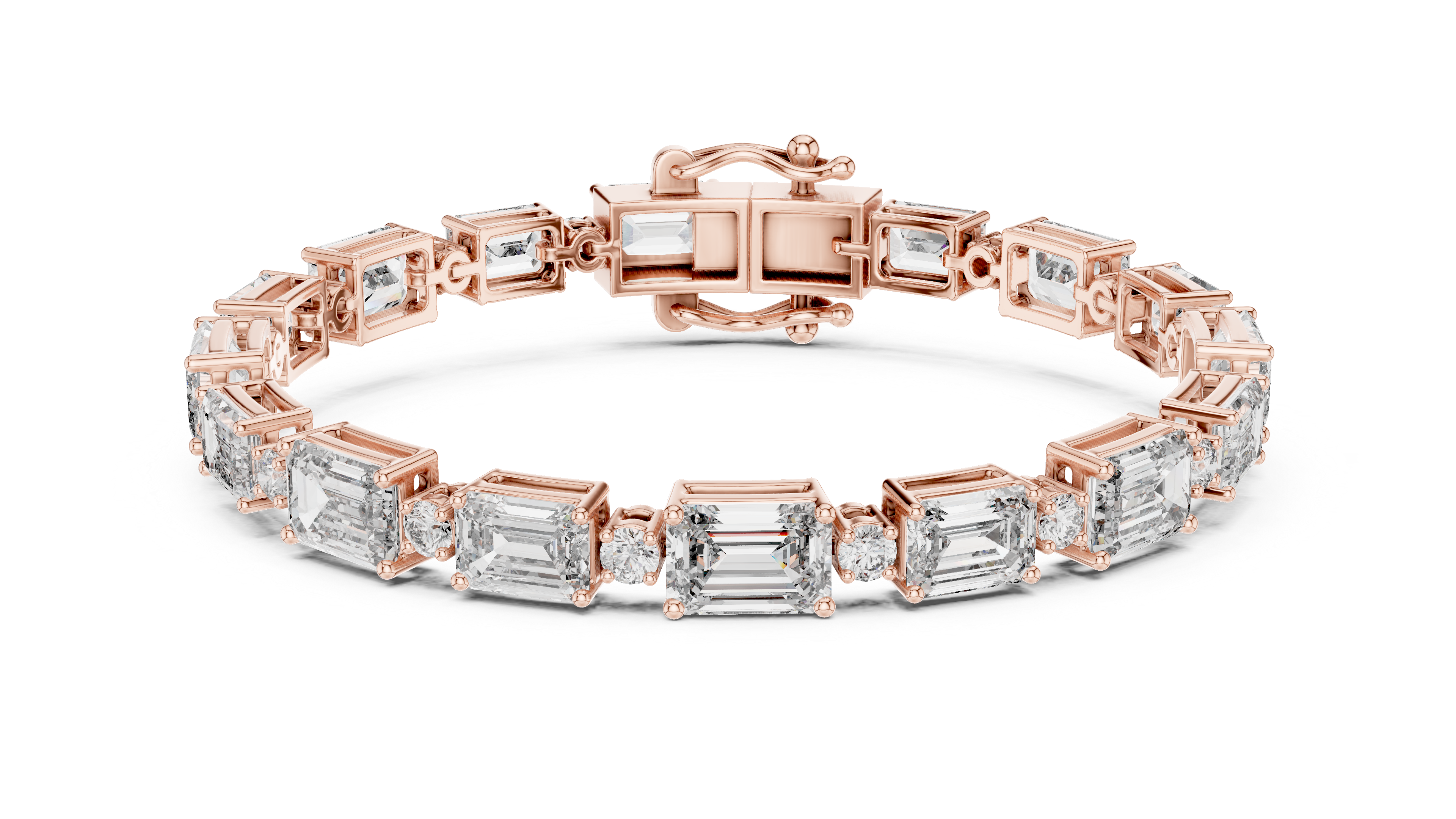 Luxury Emerald Cut Diamond Bracelet