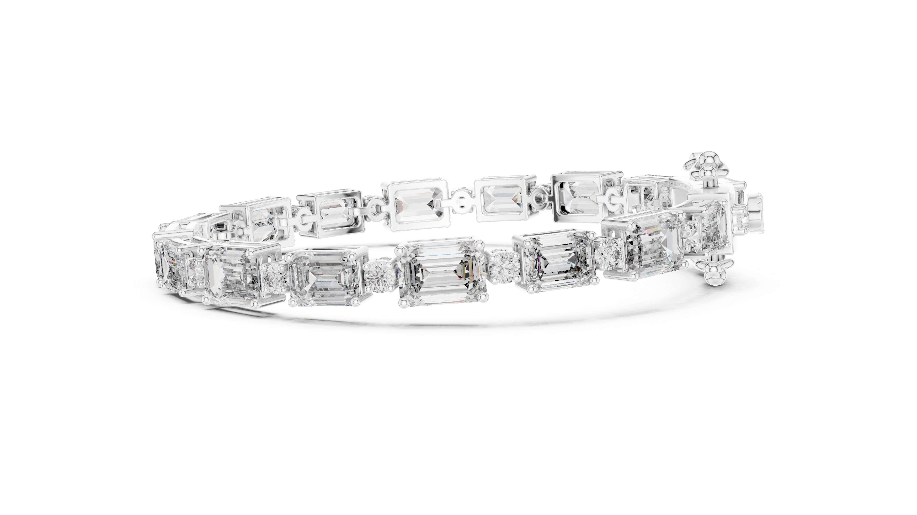 Luxury Emerald Cut Diamond Bracelet