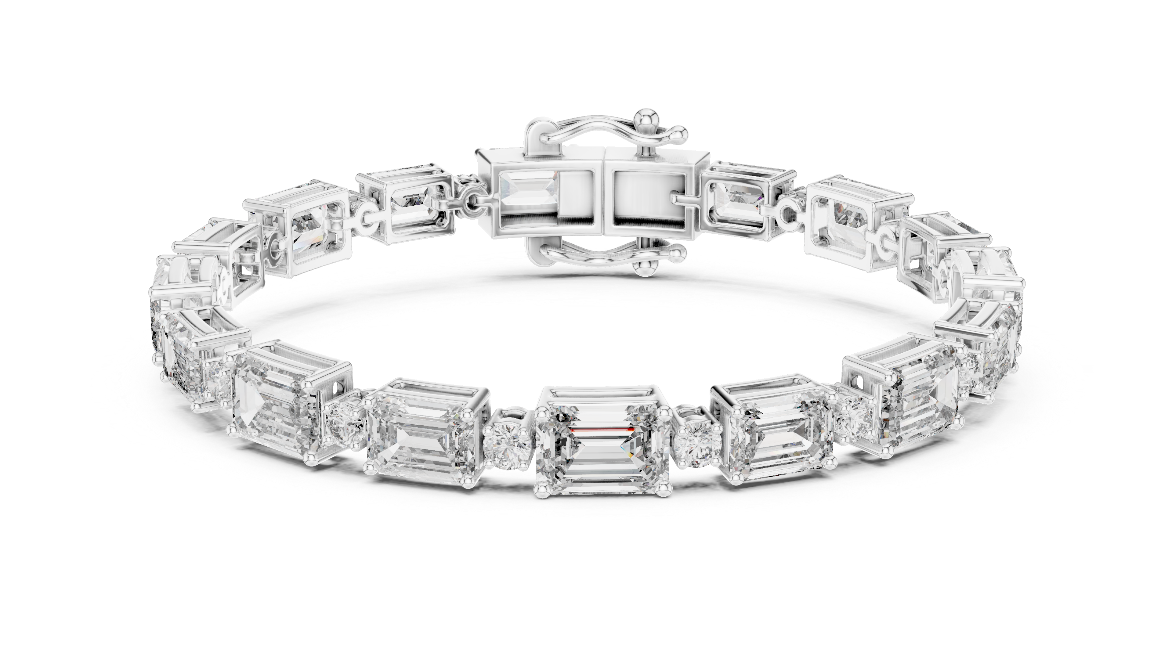 Luxury Emerald Cut Diamond Bracelet