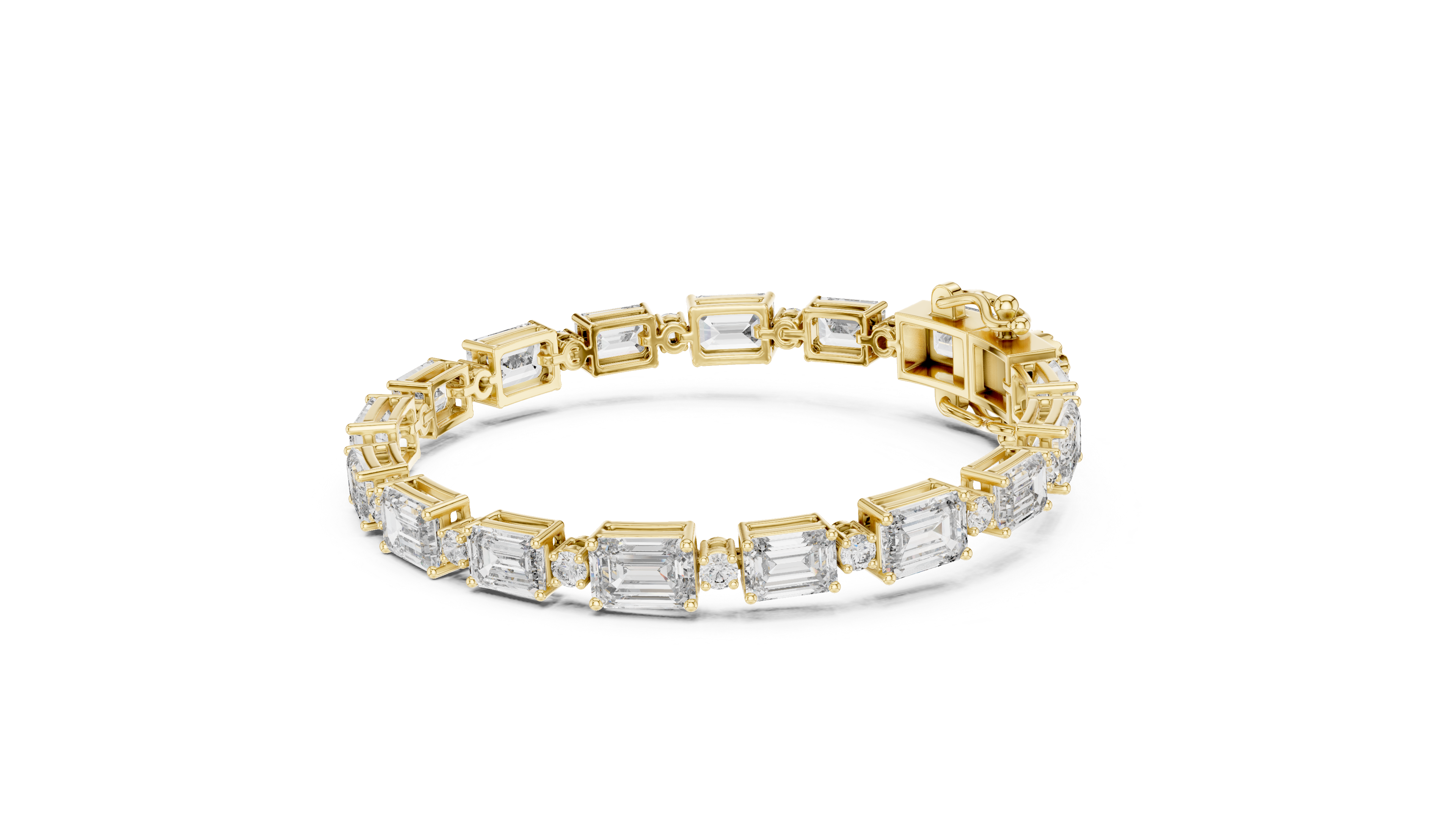 Luxury Emerald Cut Diamond Bracelet