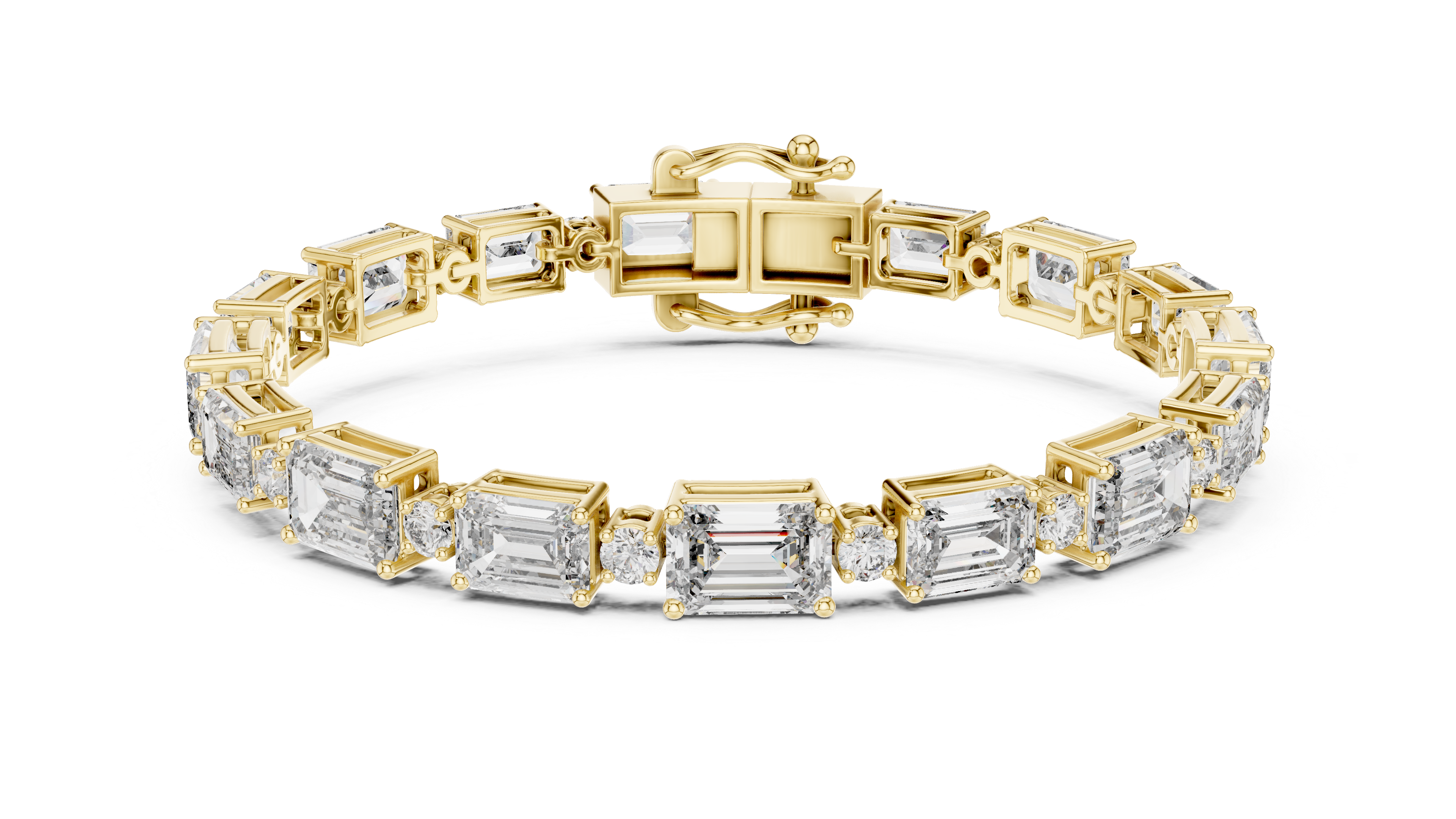 Luxury Emerald Cut Diamond Bracelet