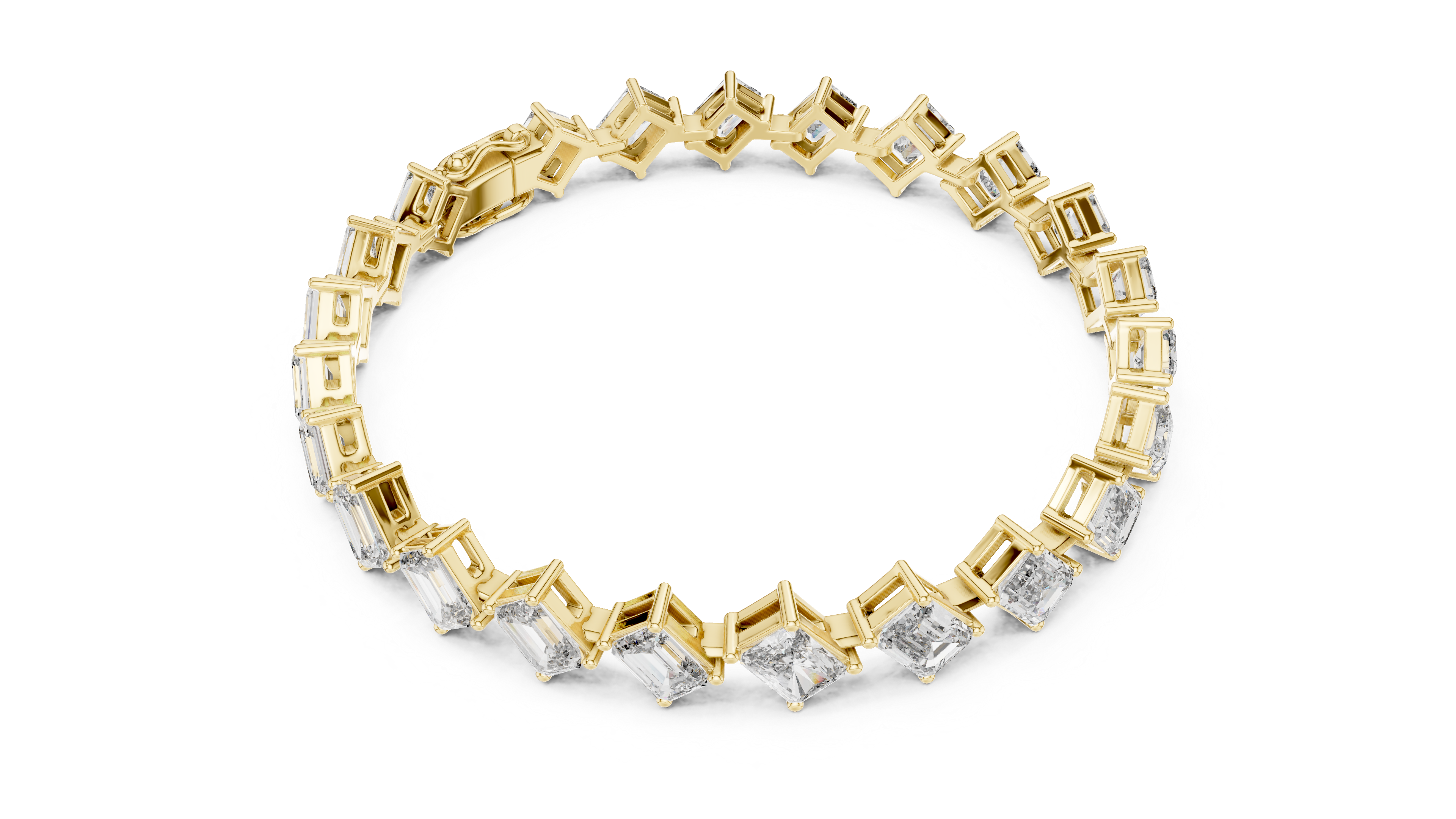 Luxury Emerald Cut Diamond Bracelet
