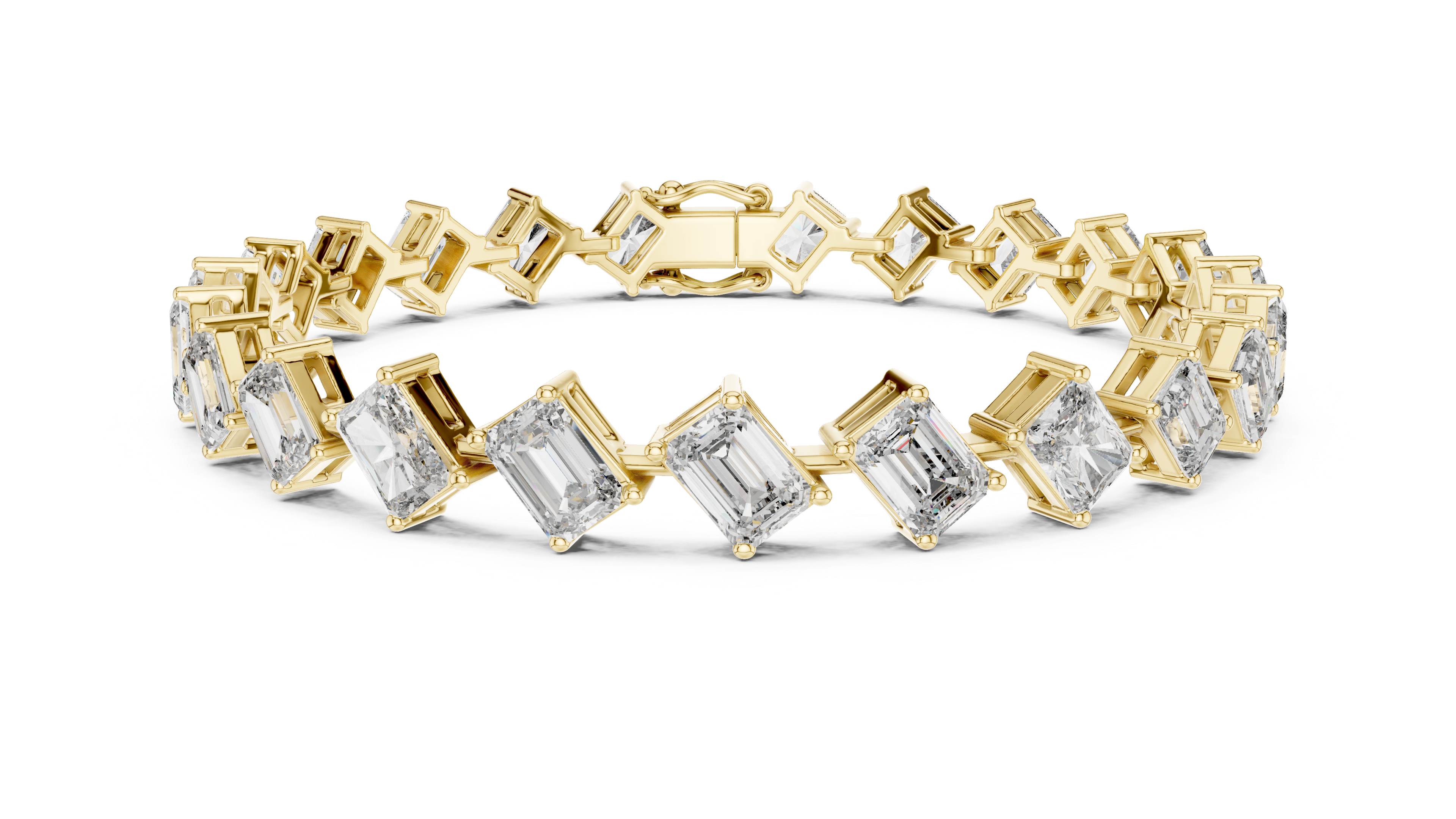 Luxury Emerald Cut Diamond Bracelet