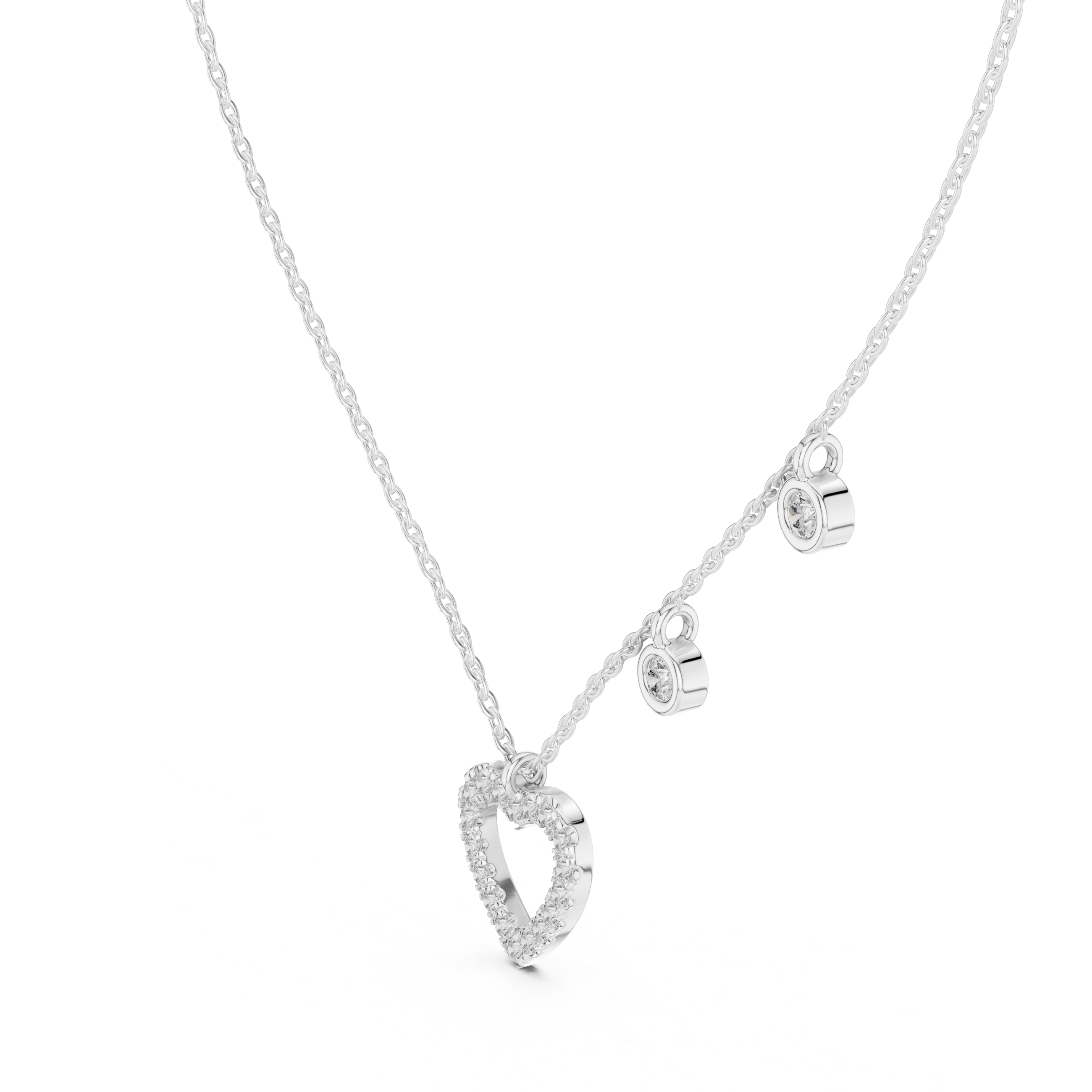 Diamond Heart Drop Necklace
