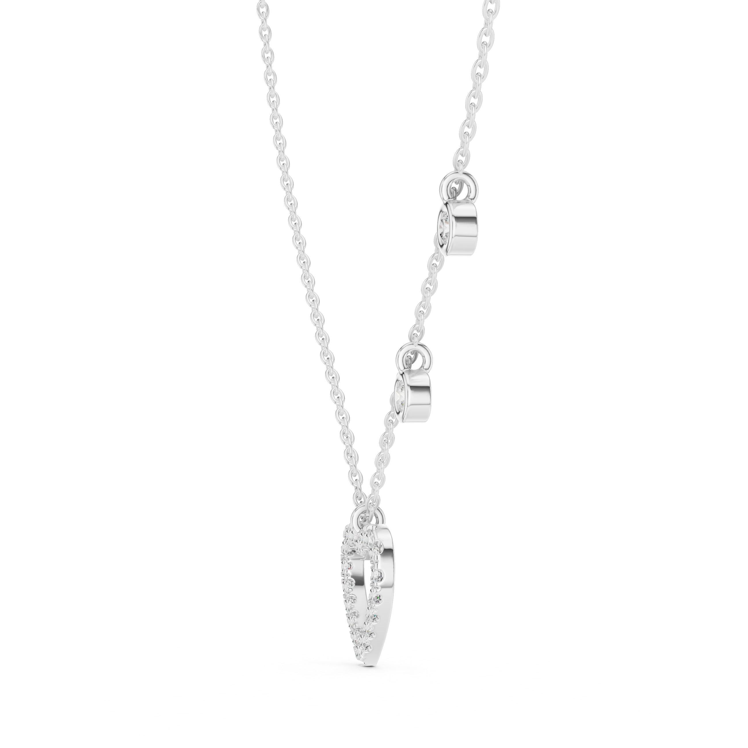 Diamond Heart Drop Necklace