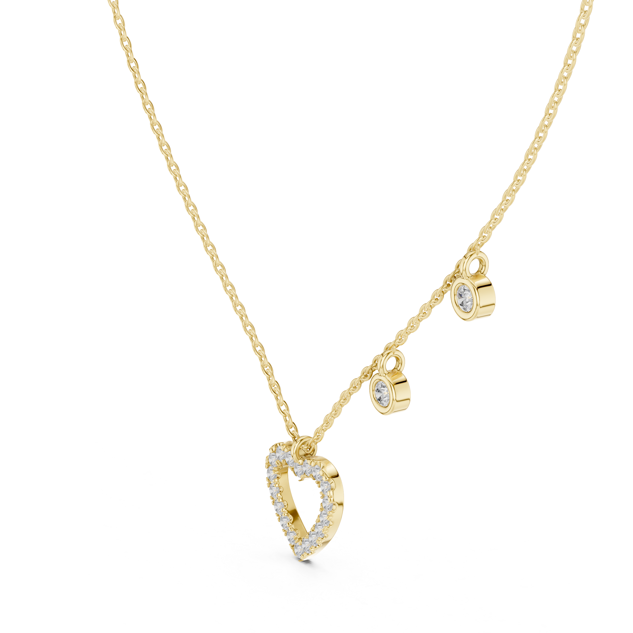 Diamond Heart Drop Necklace