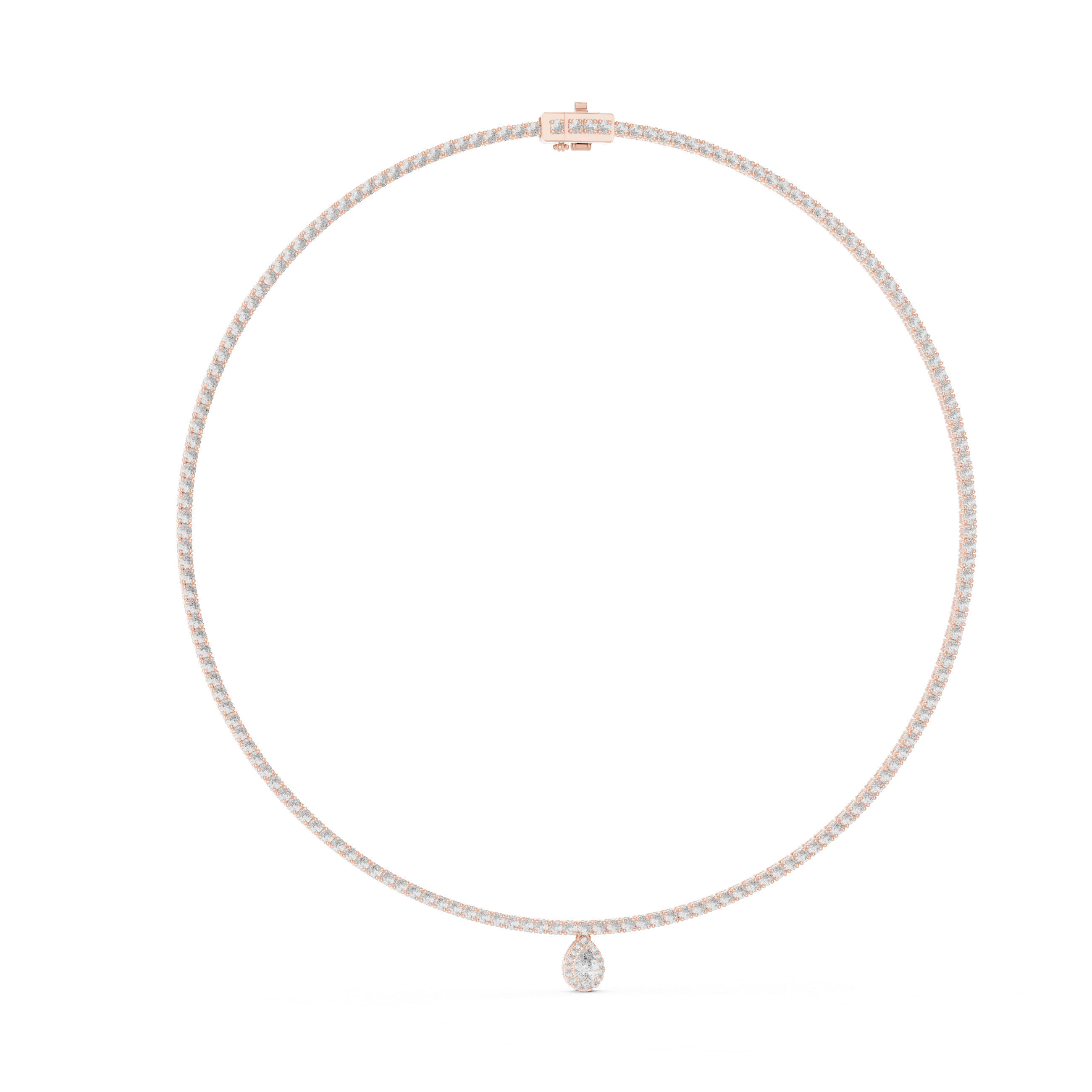 Luxury Diamond Tennis Drop Necklace