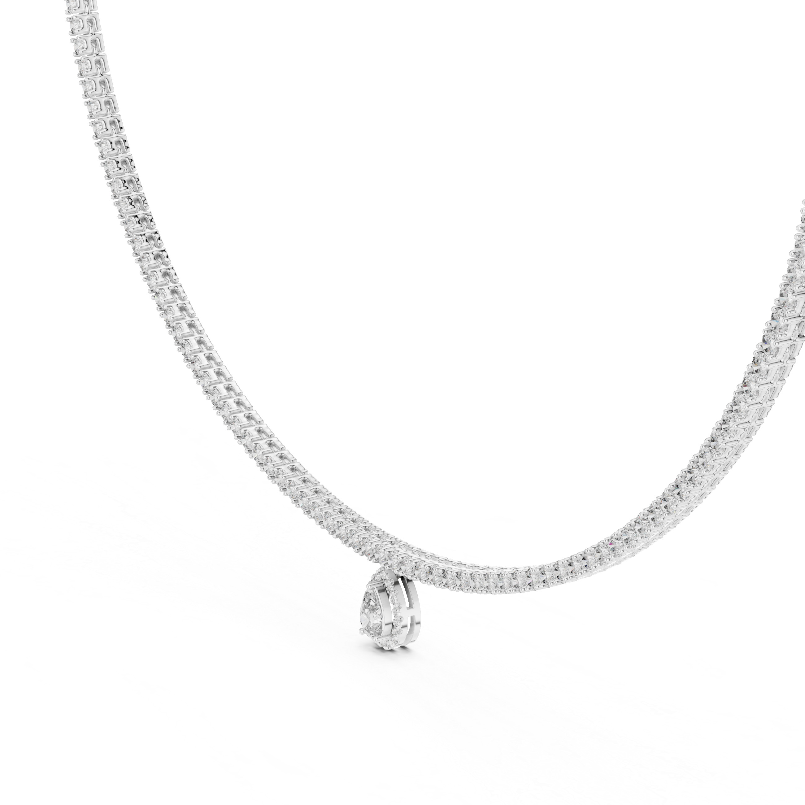 Luxury Diamond Tennis Drop Necklace