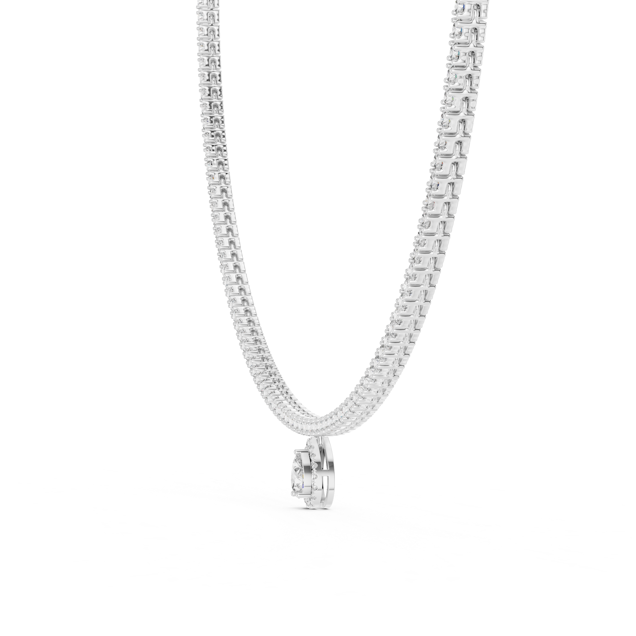 Luxury Diamond Tennis Drop Necklace