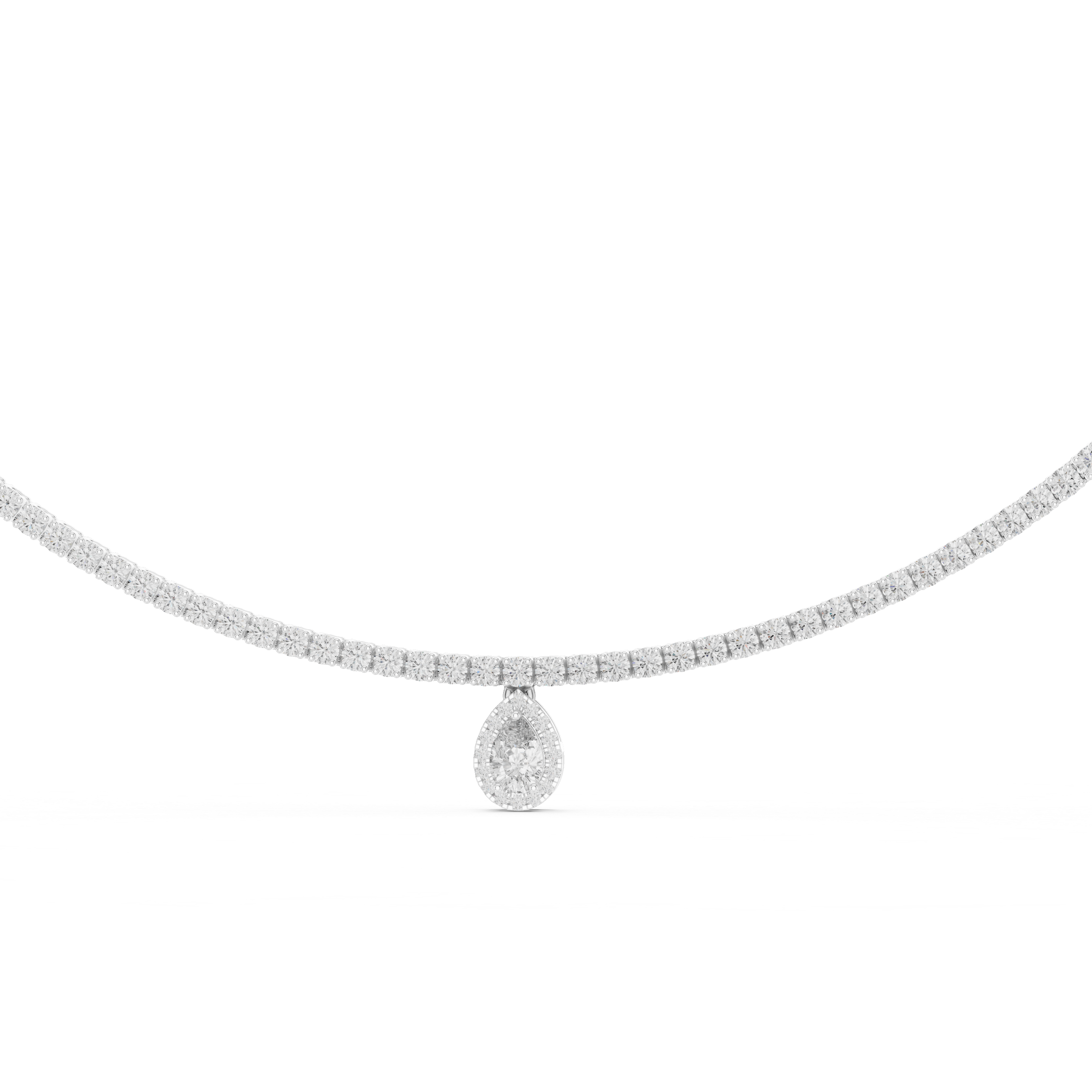 Luxury Diamond Tennis Drop Necklace