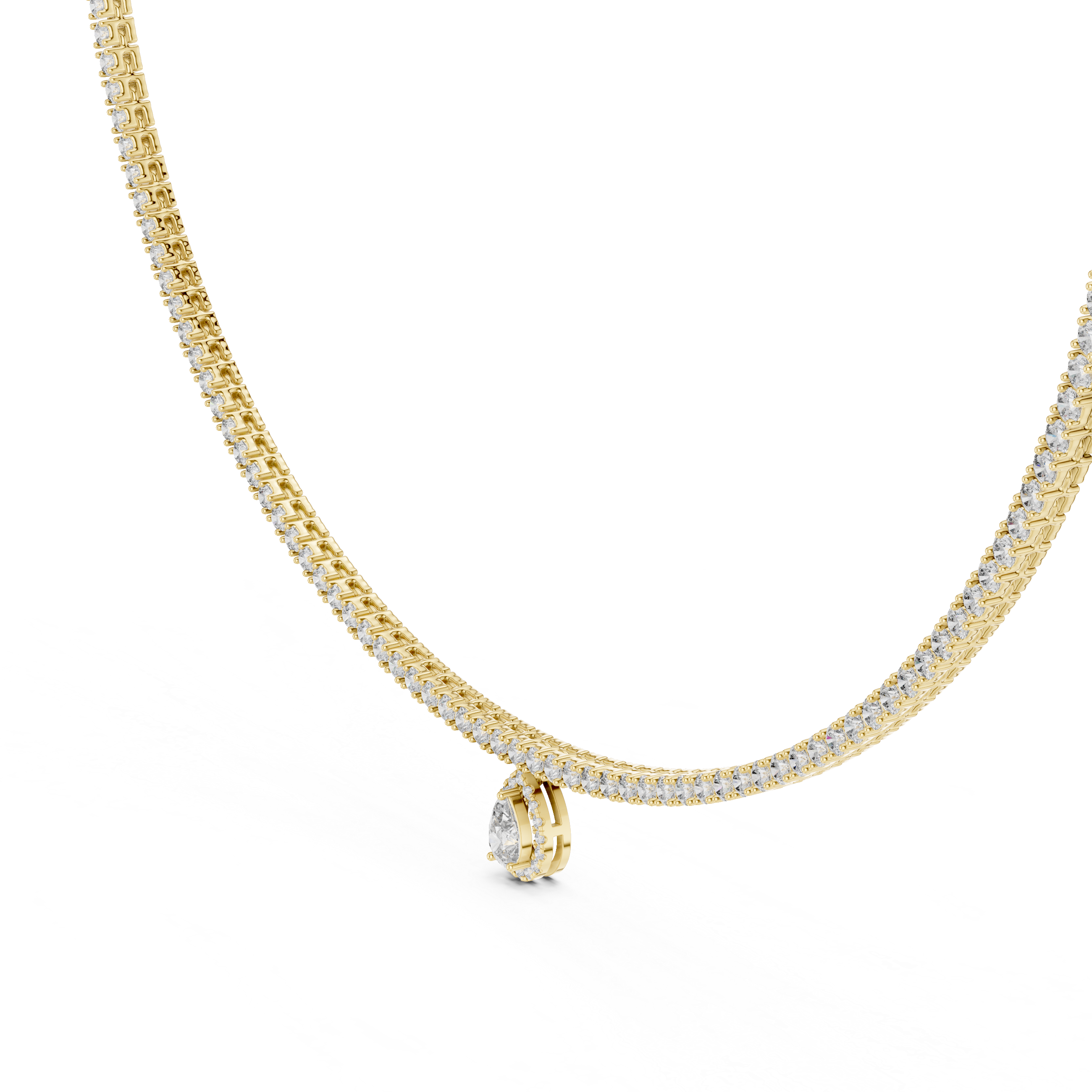 Luxury Diamond Tennis Drop Necklace