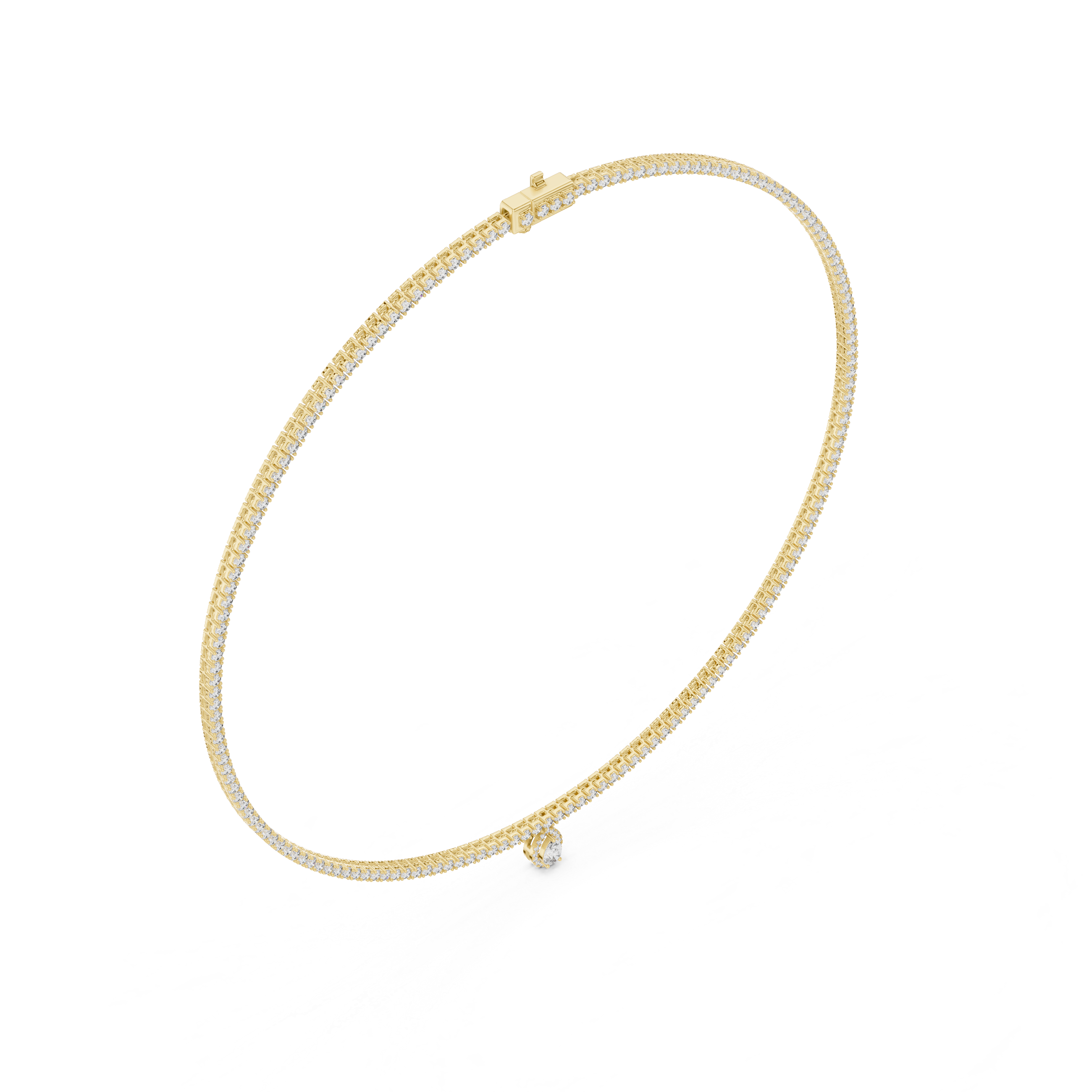 Luxury Diamond Tennis Drop Necklace