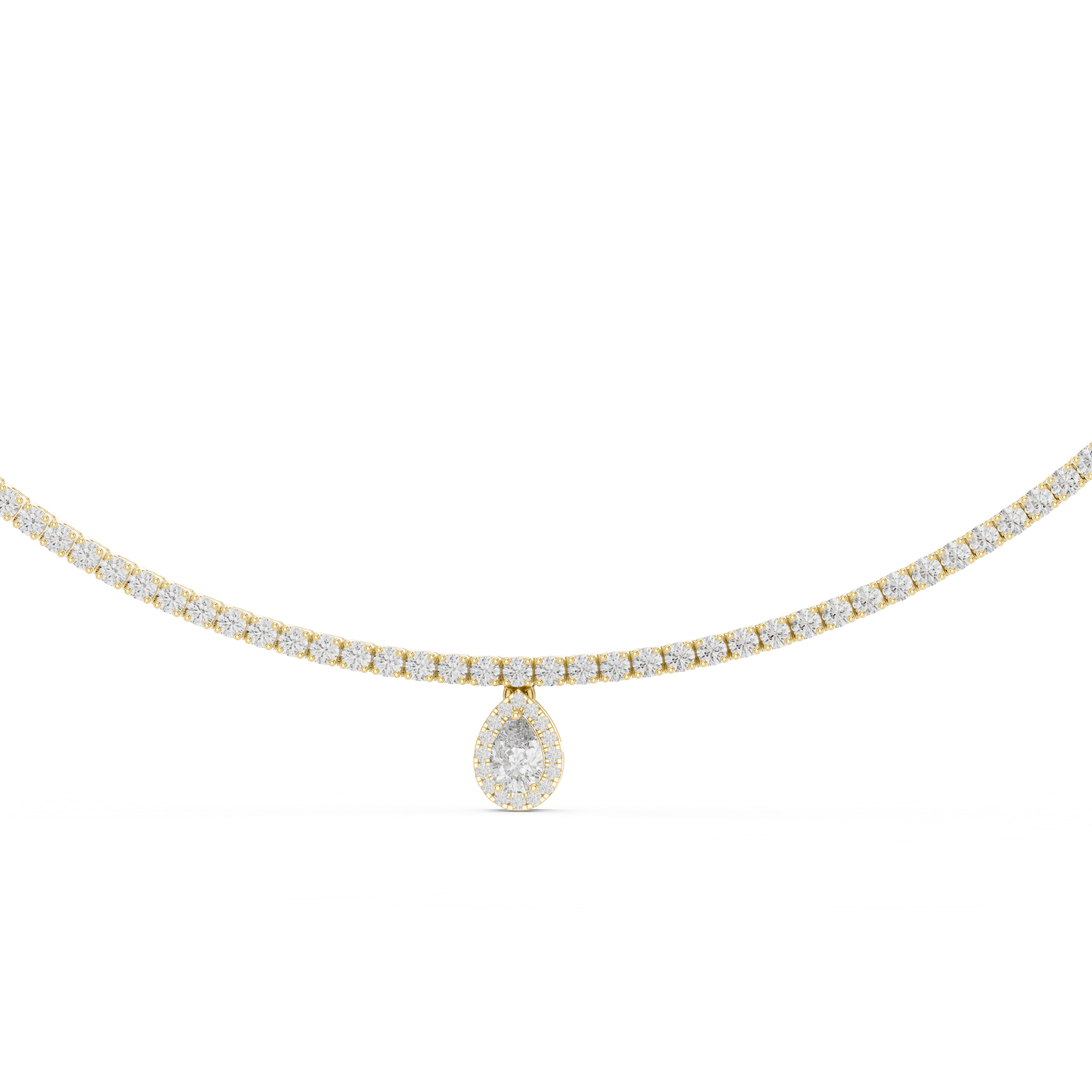 Luxury Diamond Tennis Drop Necklace
