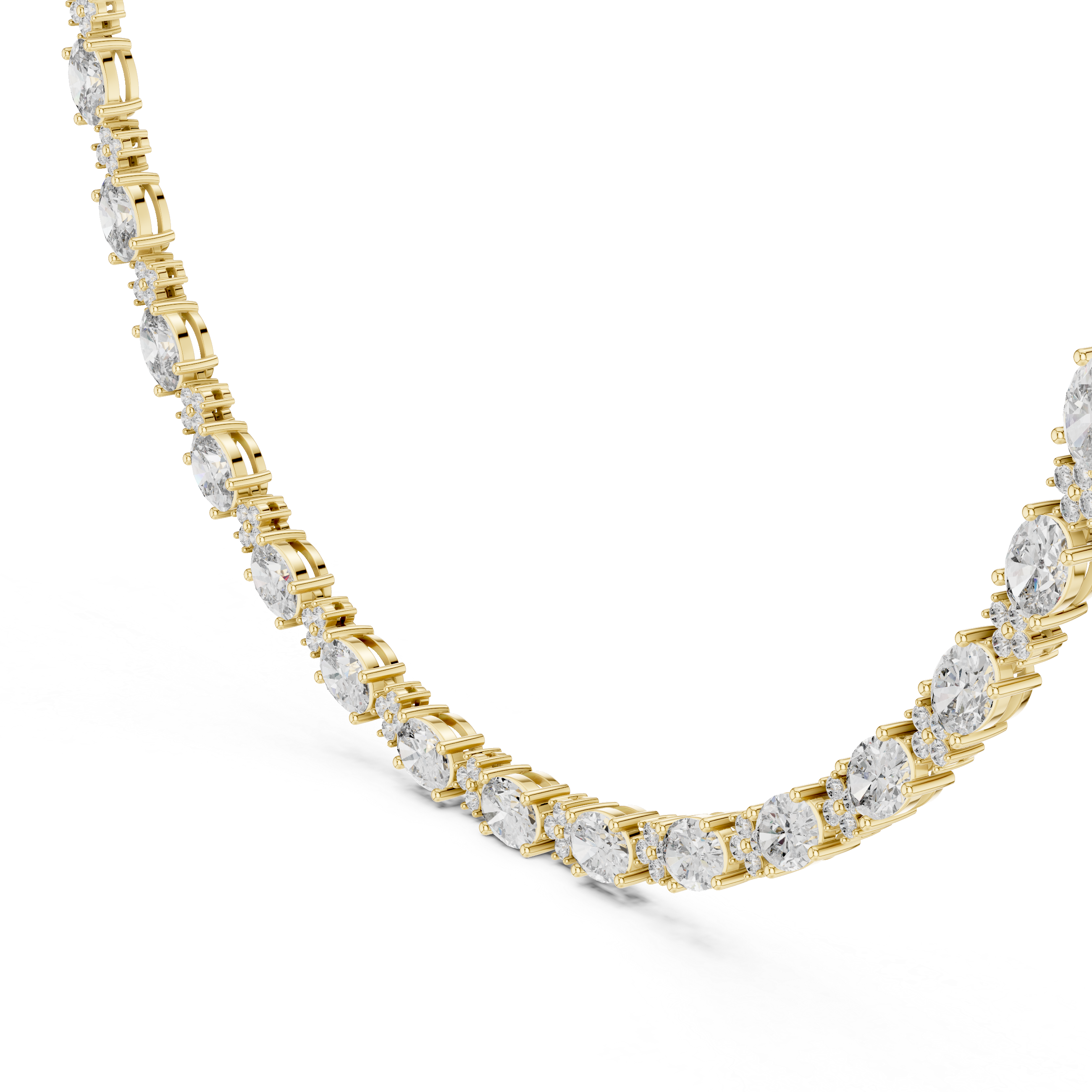 Luxury Diamond Floral Link Necklace
