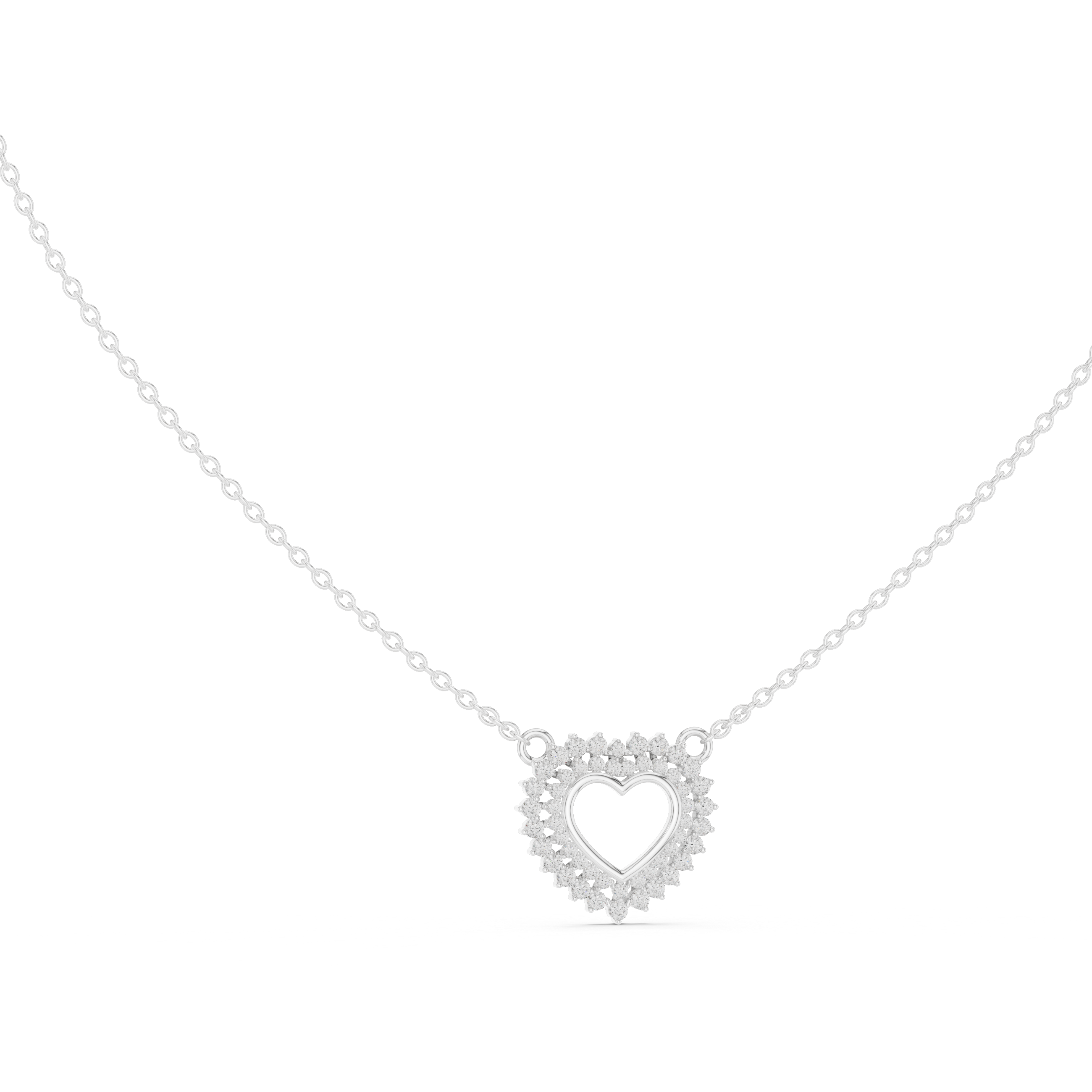 Luxury Double Halo Heart Necklace