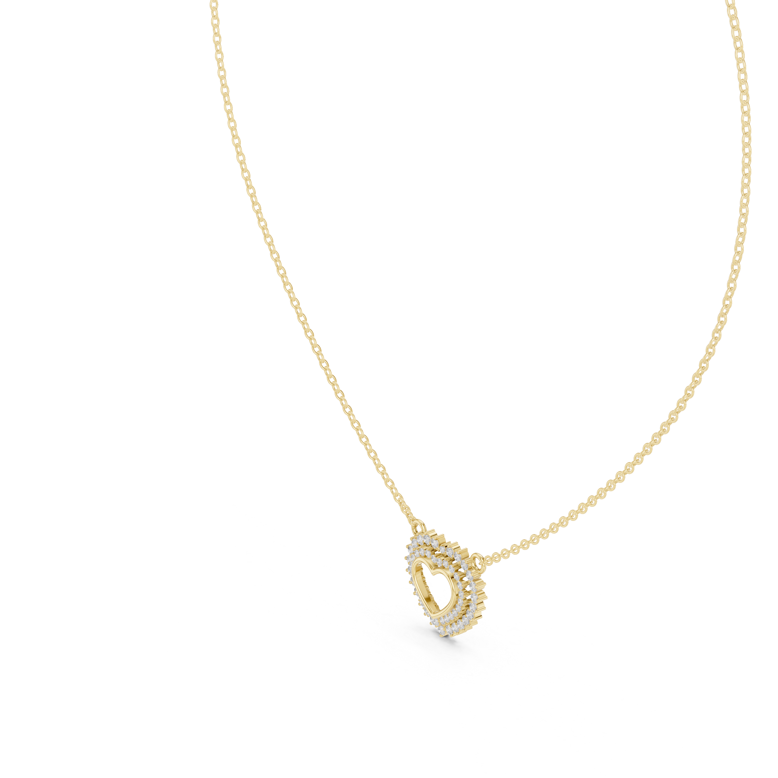 Luxury Double Halo Heart Necklace