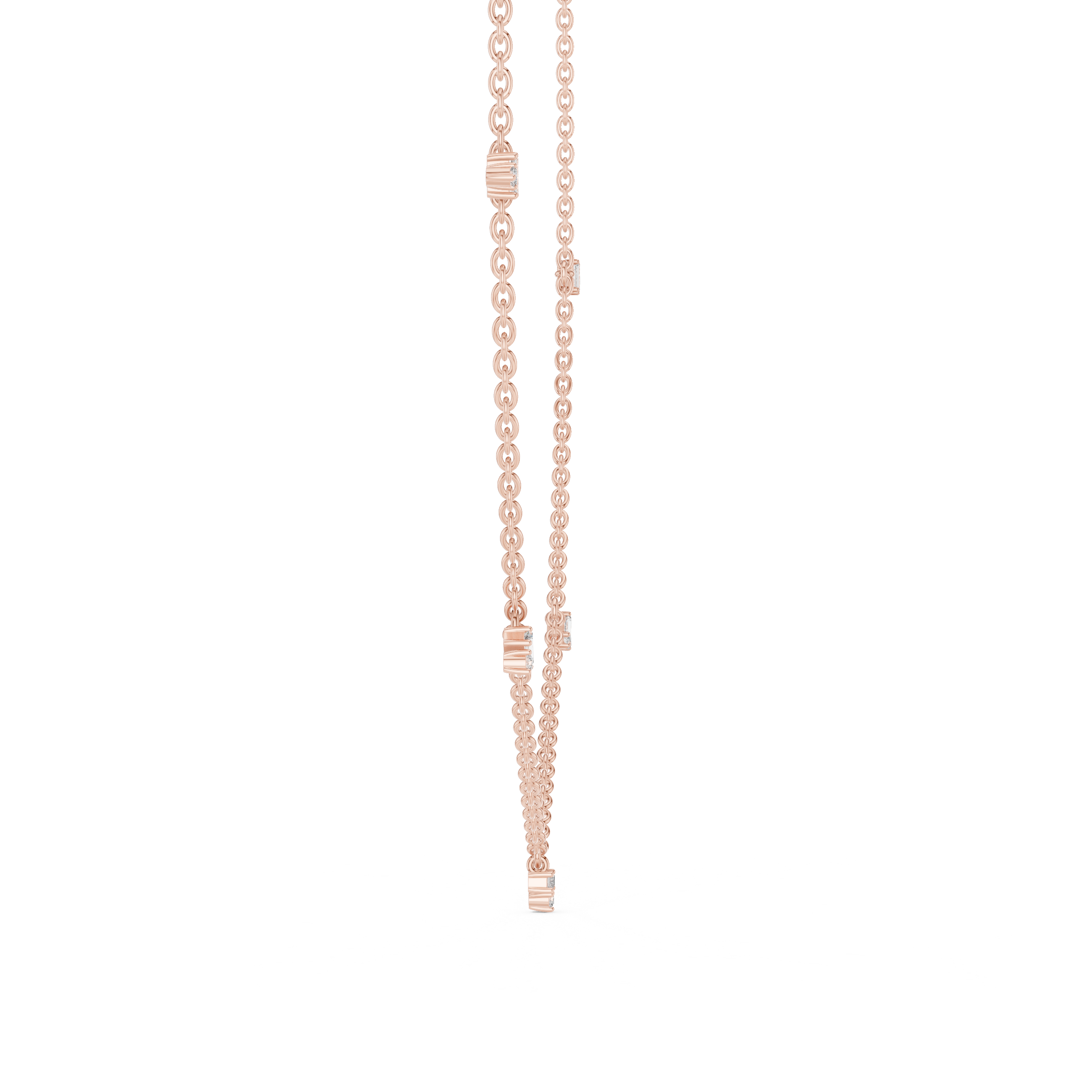 Minimal Multi Drop Diamond Necklace