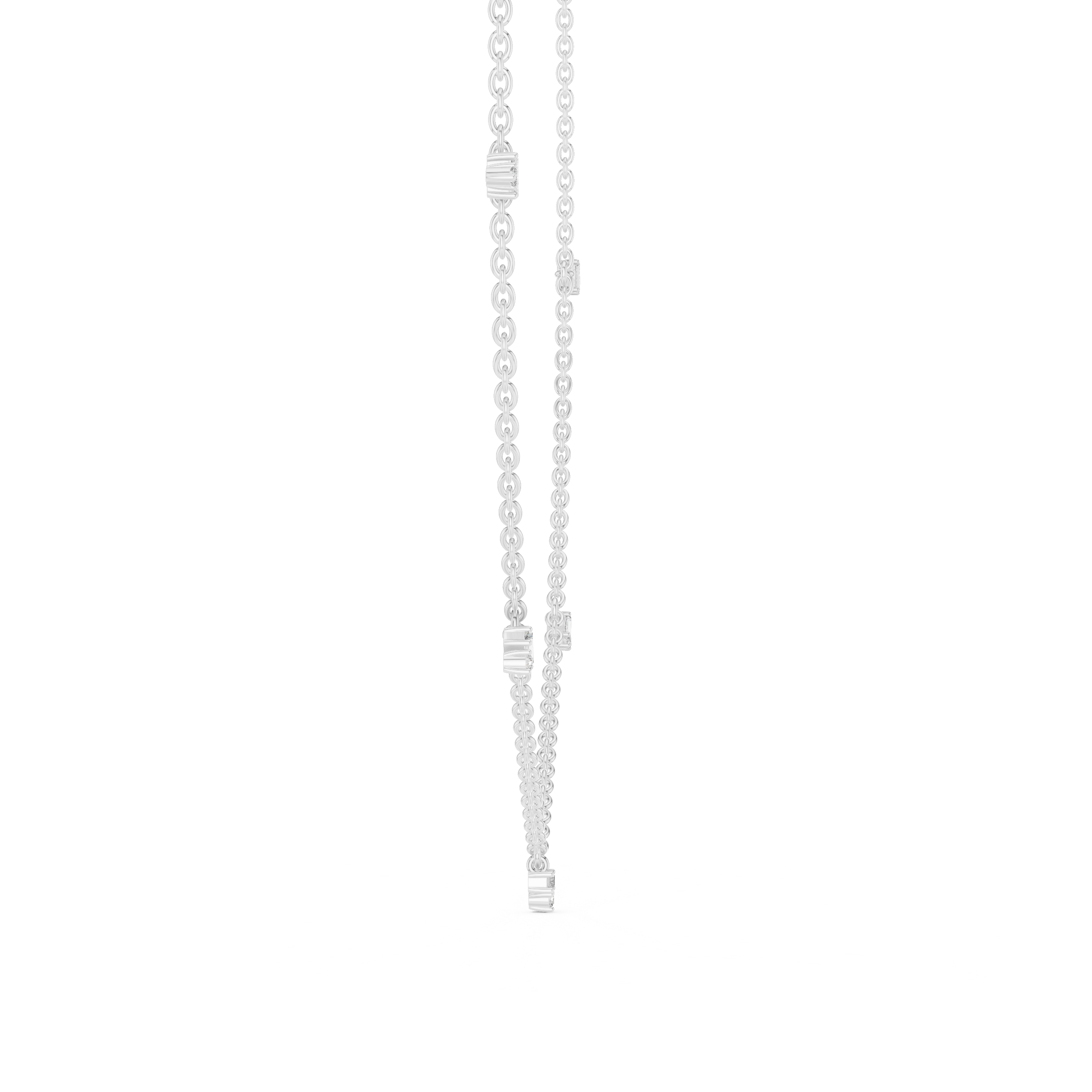 Minimal Multi Drop Diamond Necklace