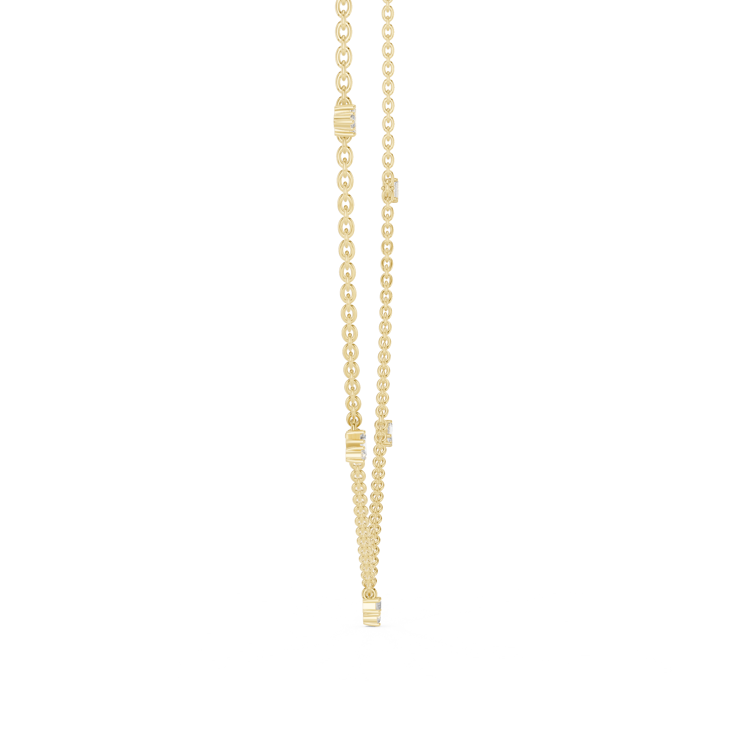 Minimal Multi Drop Diamond Necklace