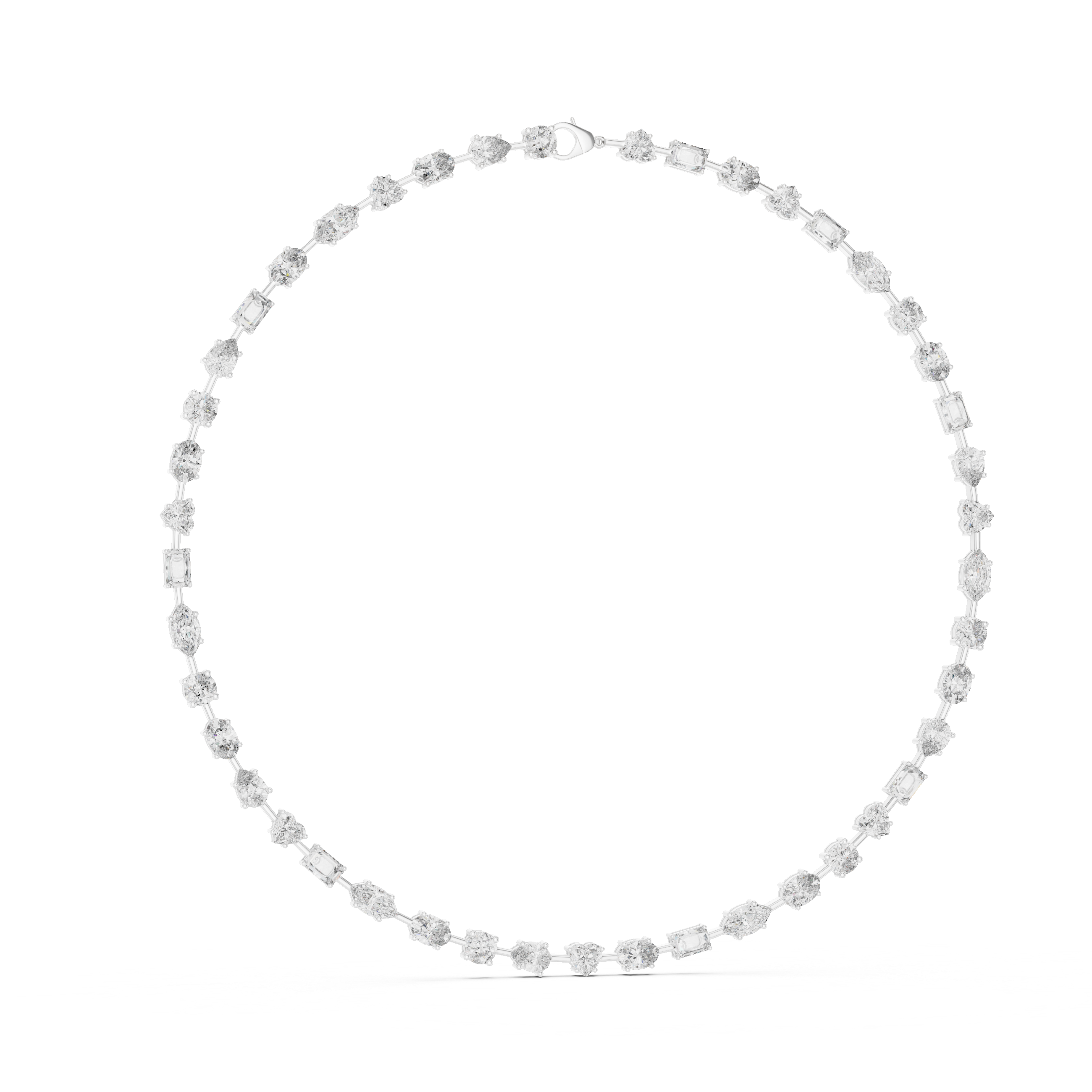 Luxury Mixed Cut Diamond Necklace