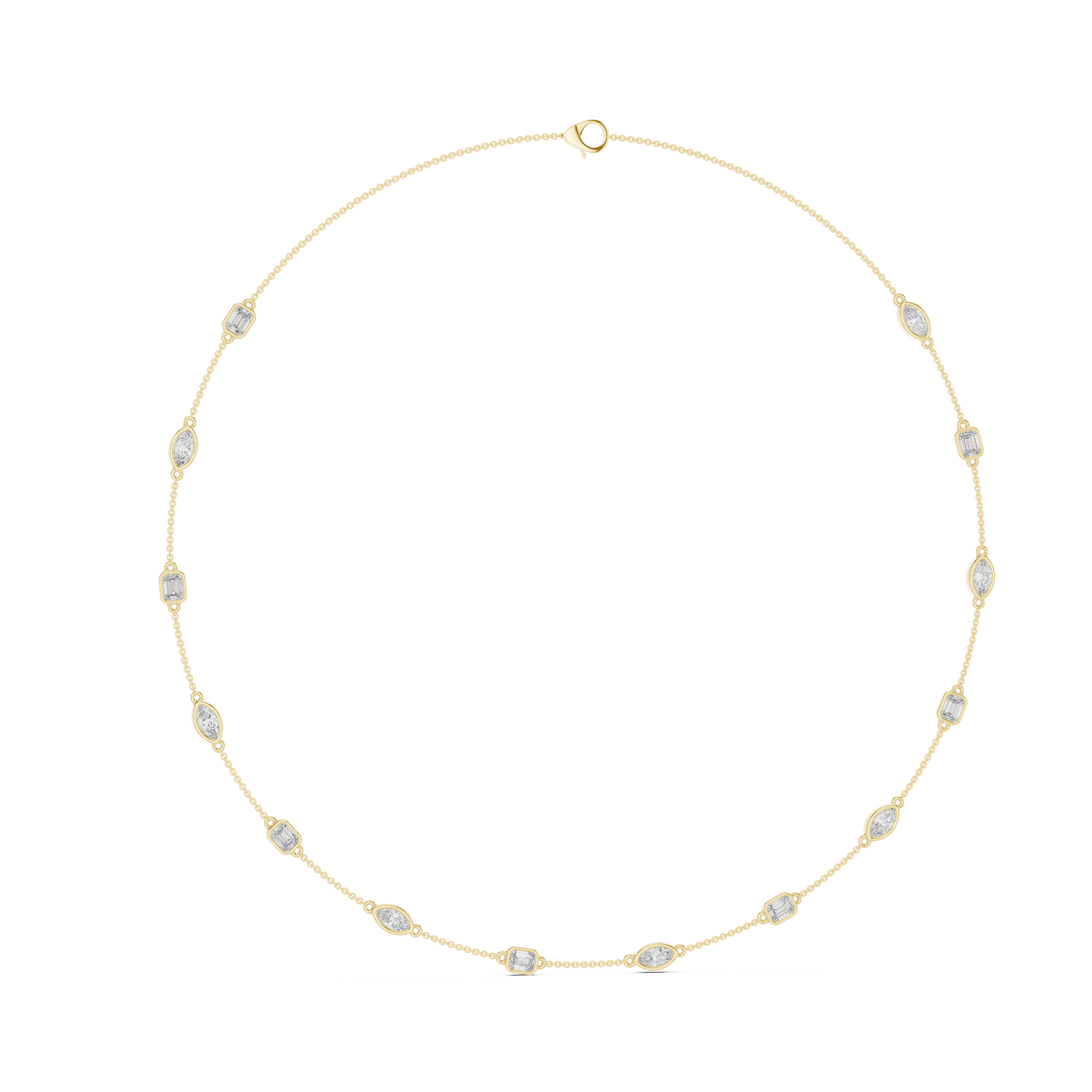 Luxury Mixed Cut Diamond Chain Necklace