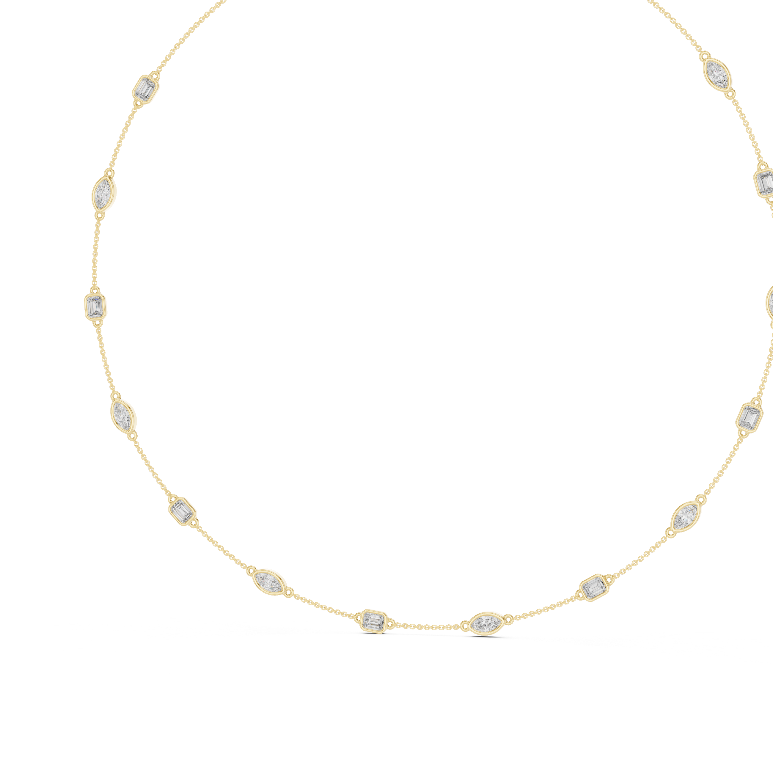 Luxury Mixed Cut Diamond Chain Necklace