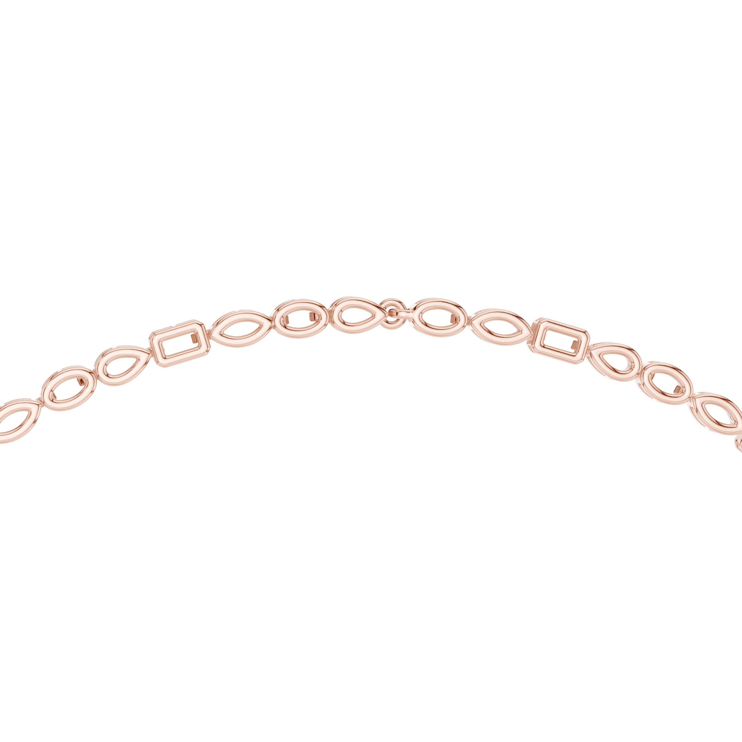 Elegant Multi Shape Drop Diamond Necklace