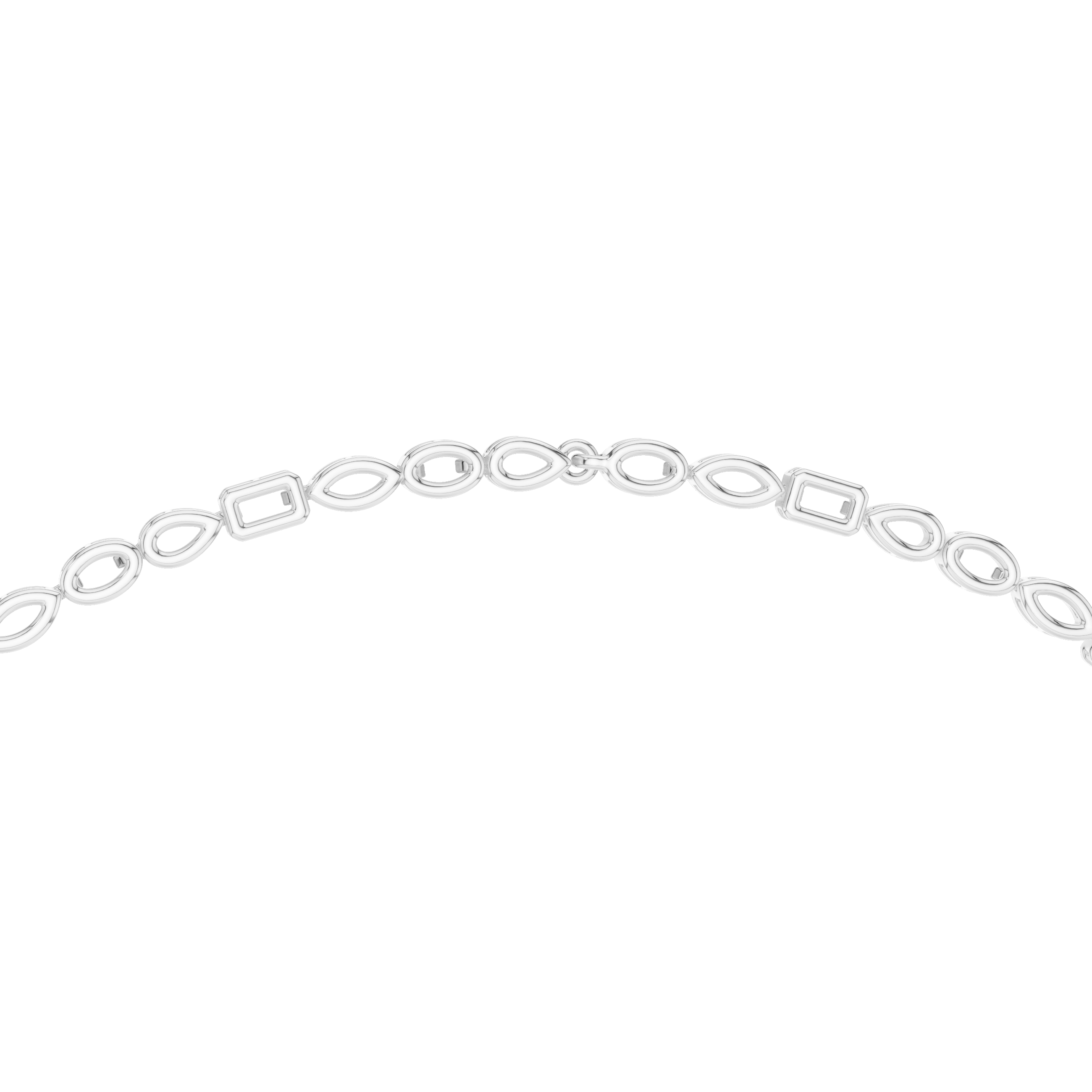 Elegant Multi Shape Drop Diamond Necklace