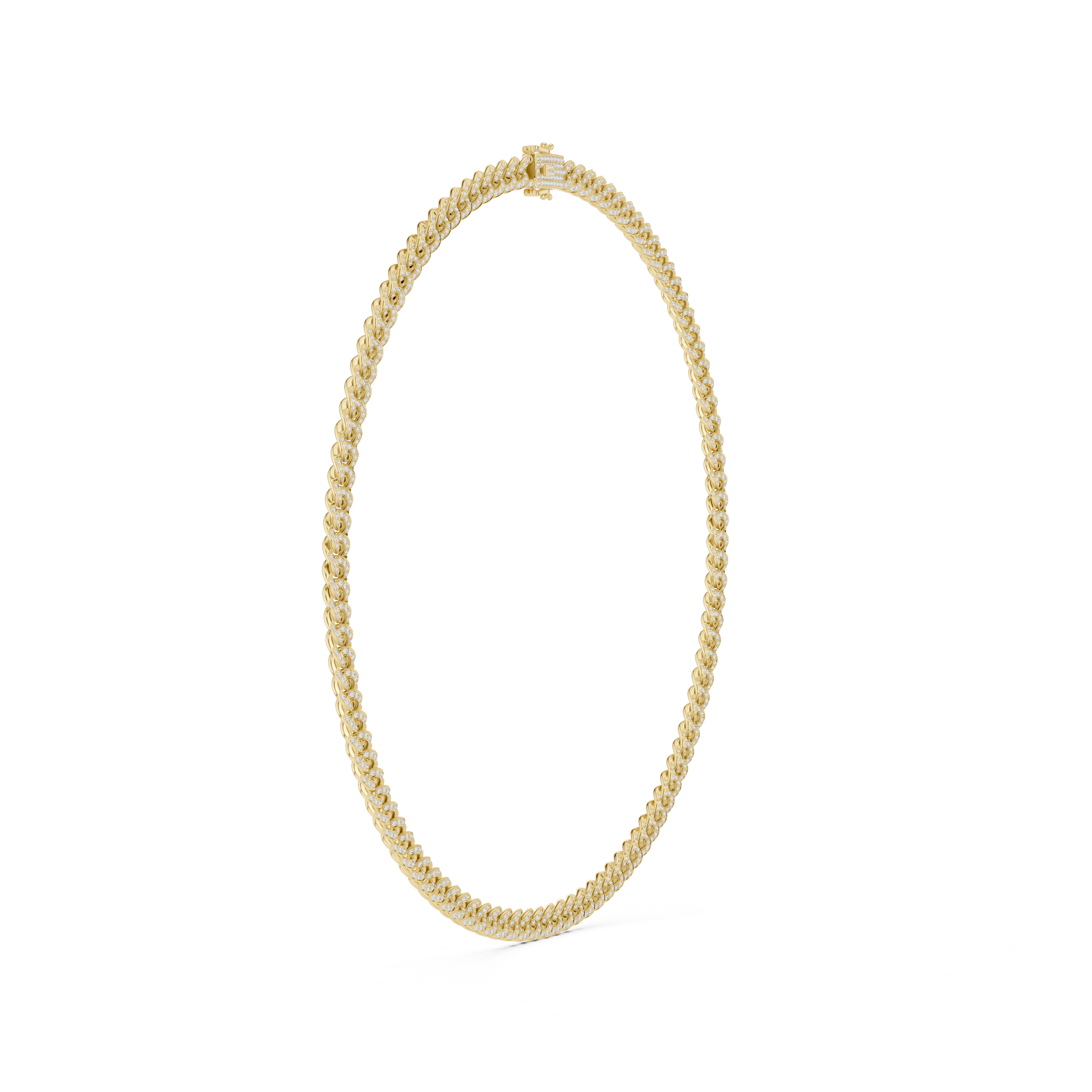 Luxury Pavé Diamond Cuban Link Necklace
