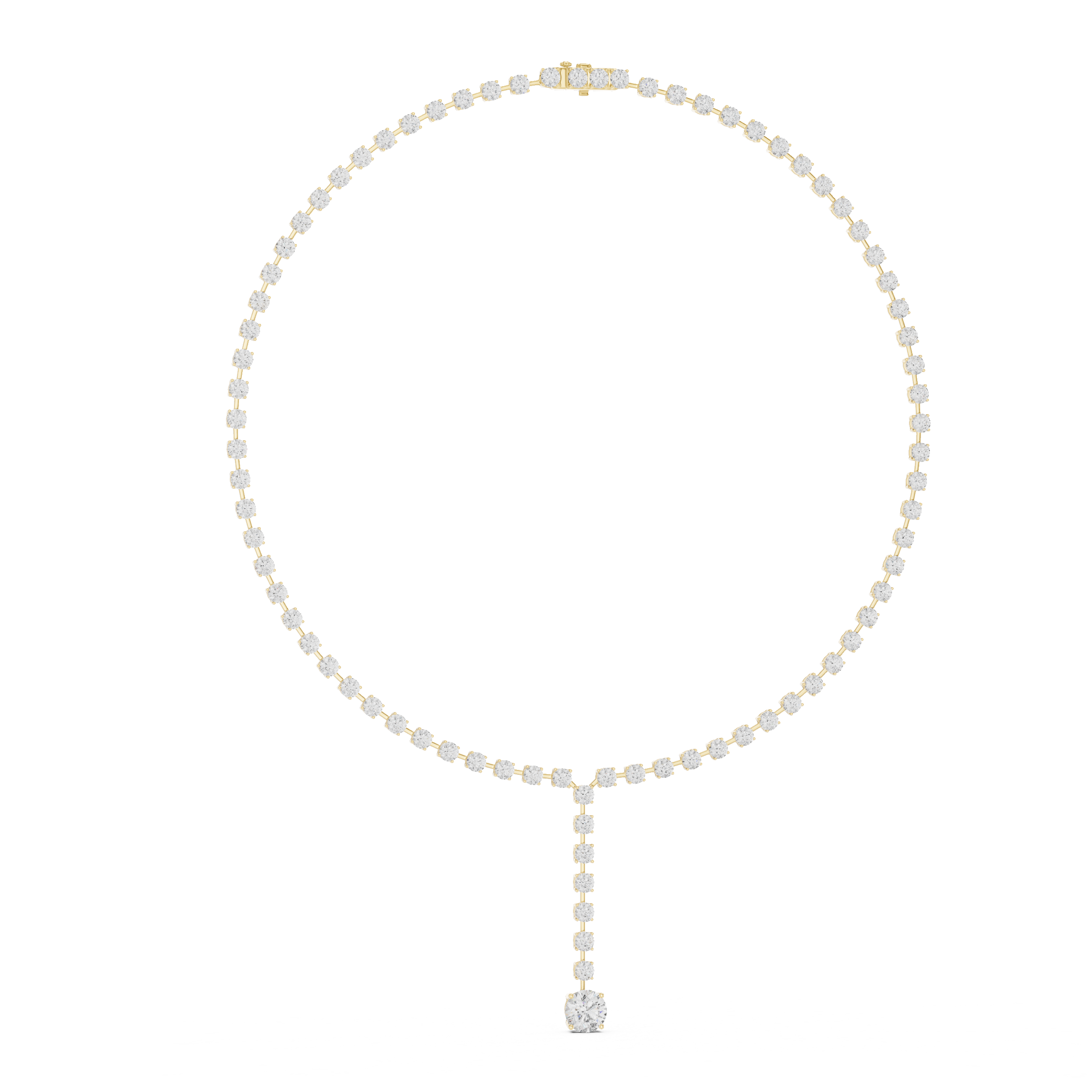 Minimalist Y-Drop Diamond Tennis Necklace