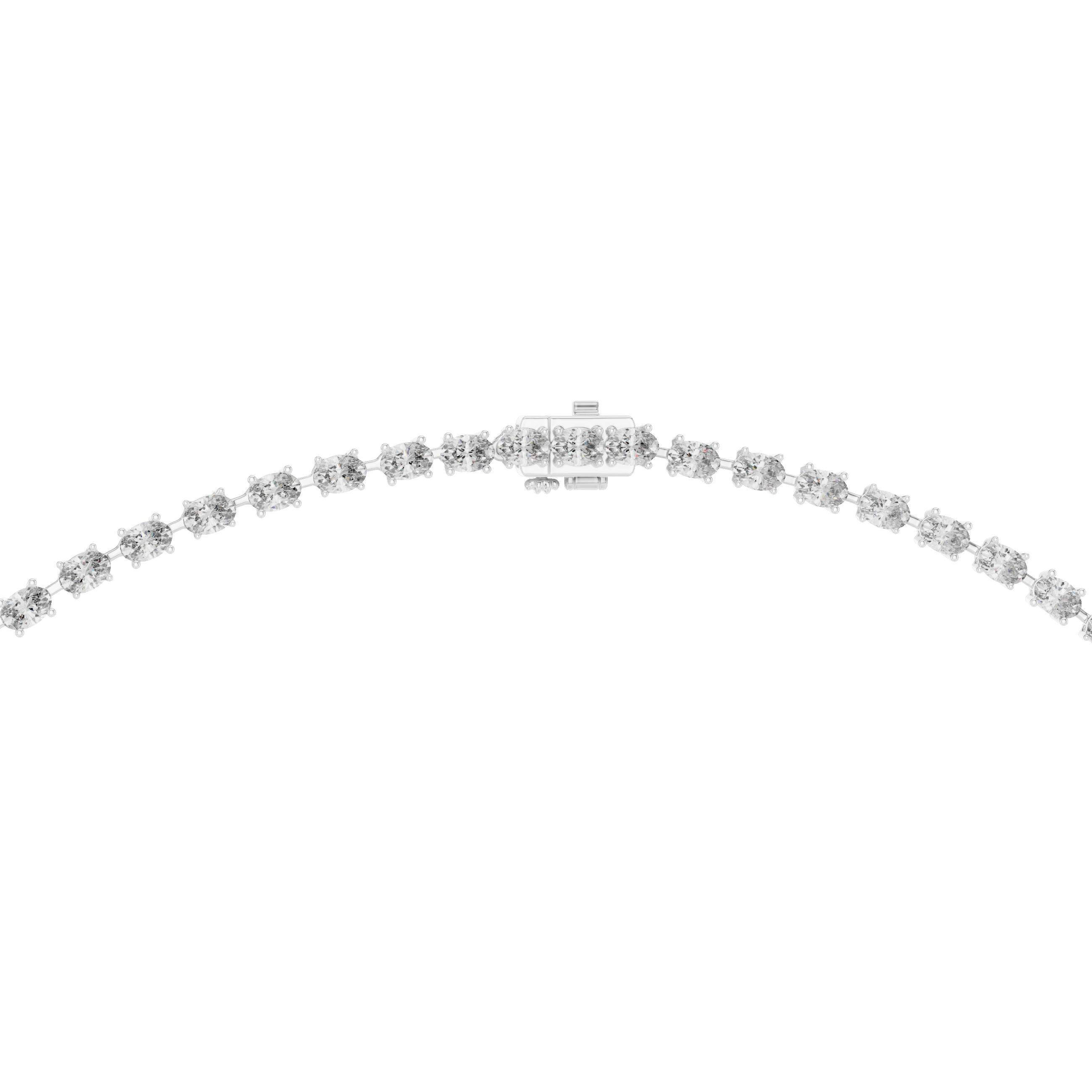 Elegant Y-Drop Tennis Necklace with Oval Accent