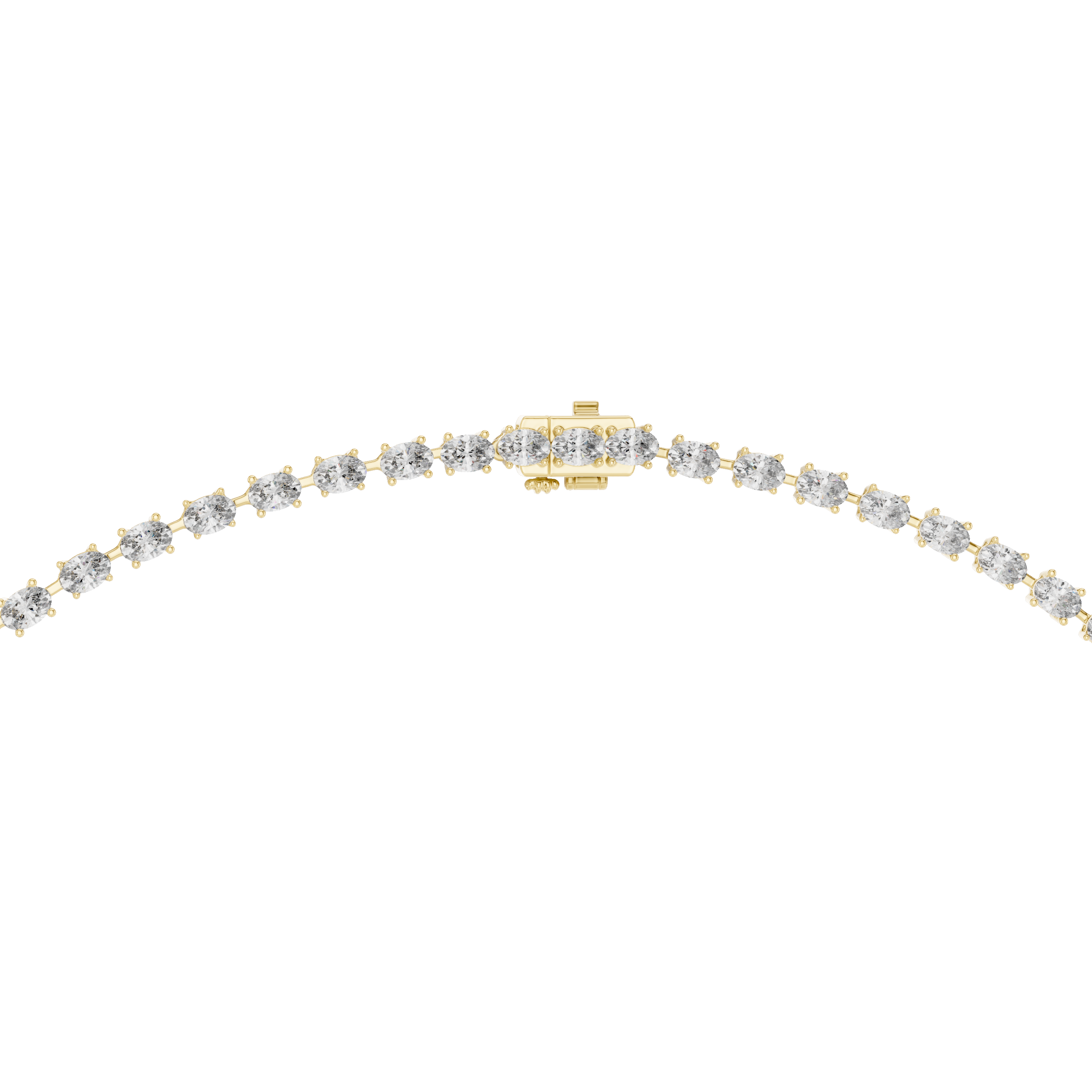 Elegant Y-Drop Tennis Necklace with Oval Accent