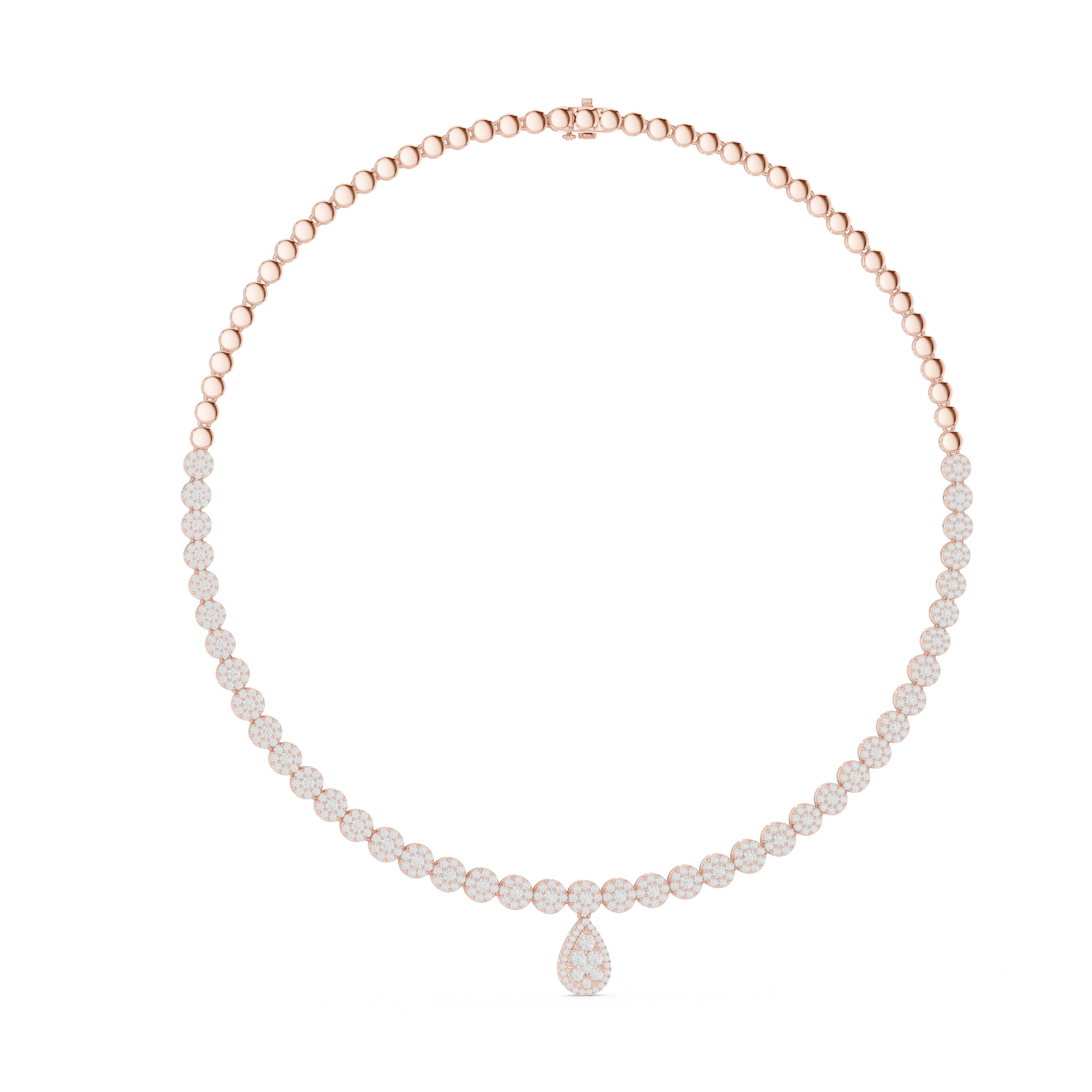 Elegant Cluster Drop Diamond Necklace