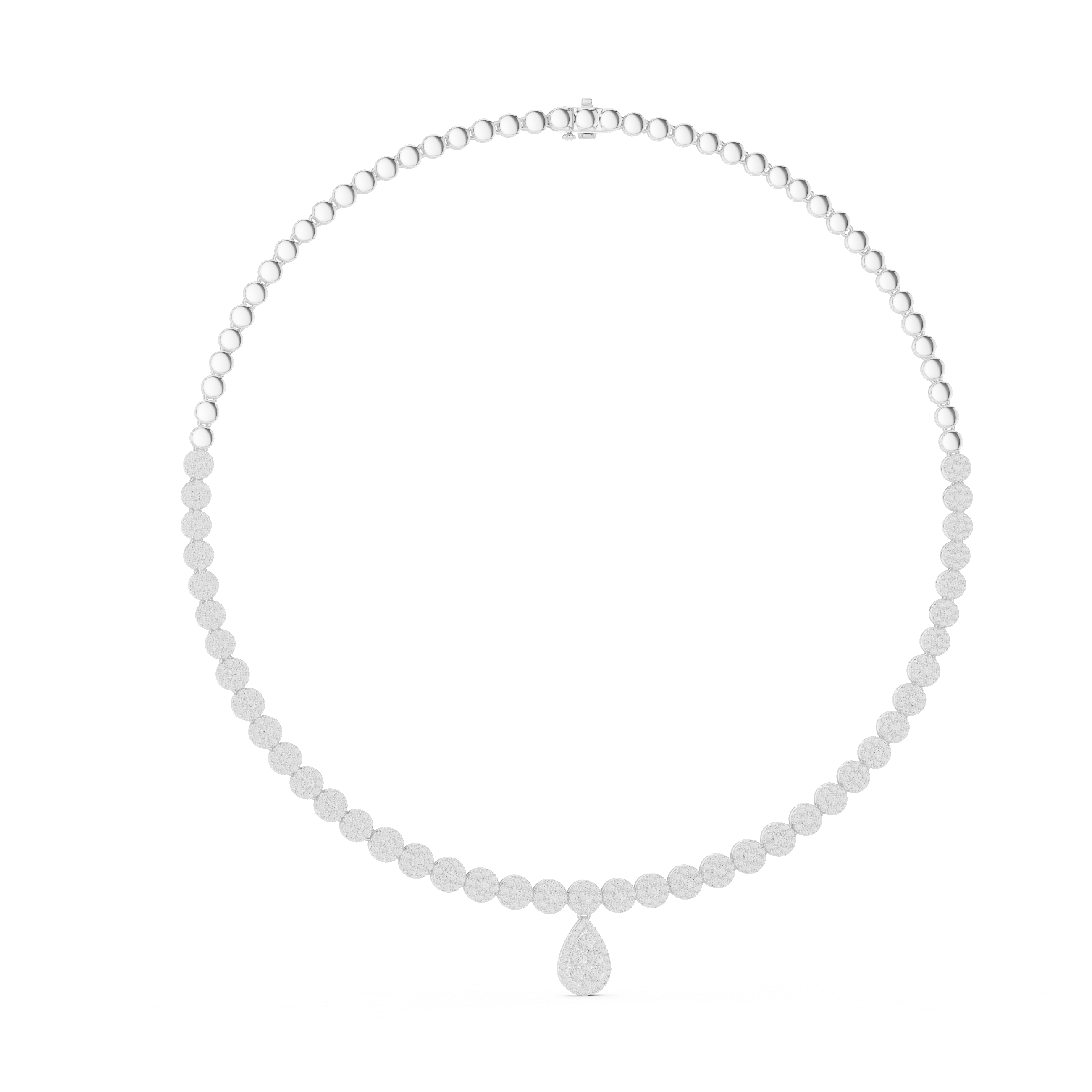 Elegant Cluster Drop Diamond Necklace
