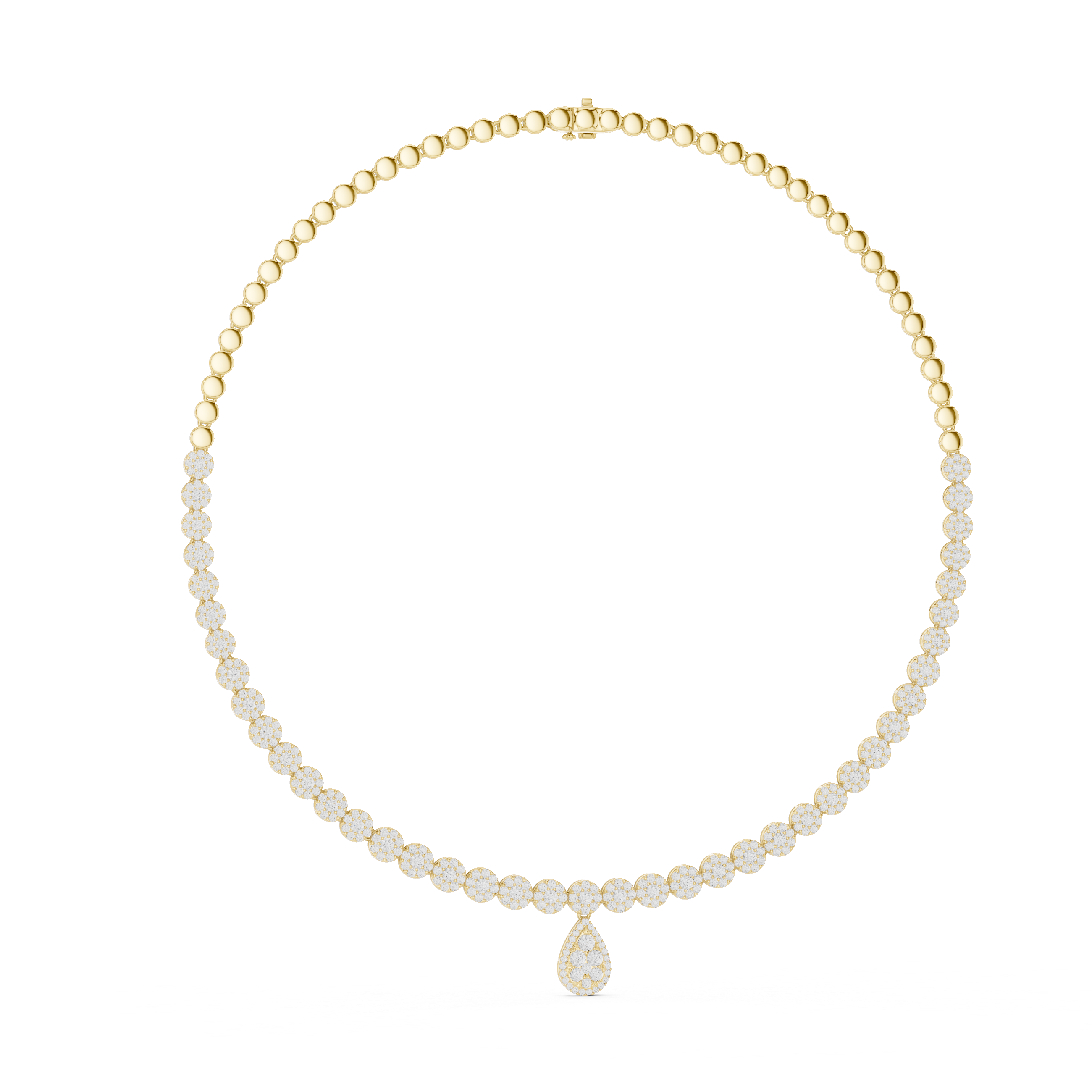 Elegant Cluster Drop Diamond Necklace