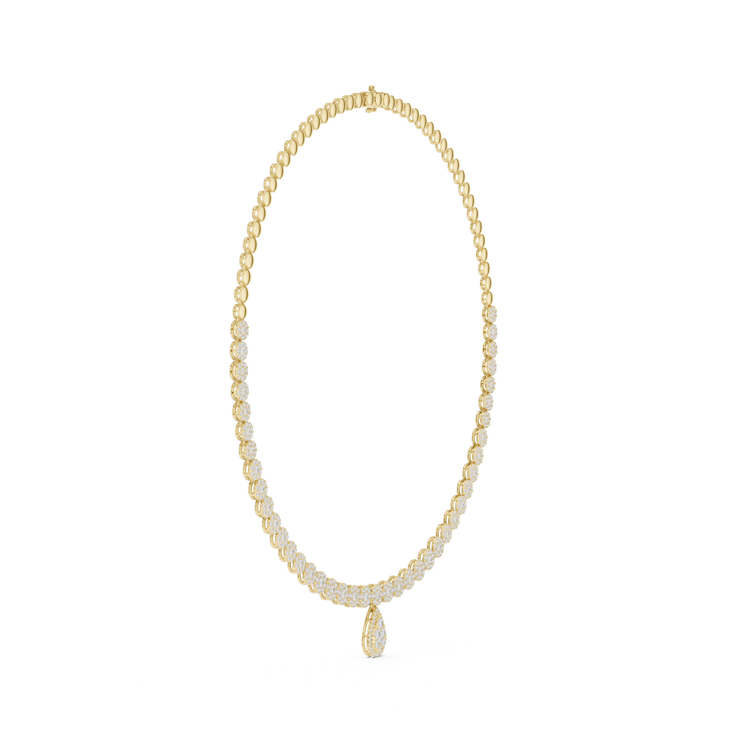 Elegant Cluster Drop Diamond Necklace