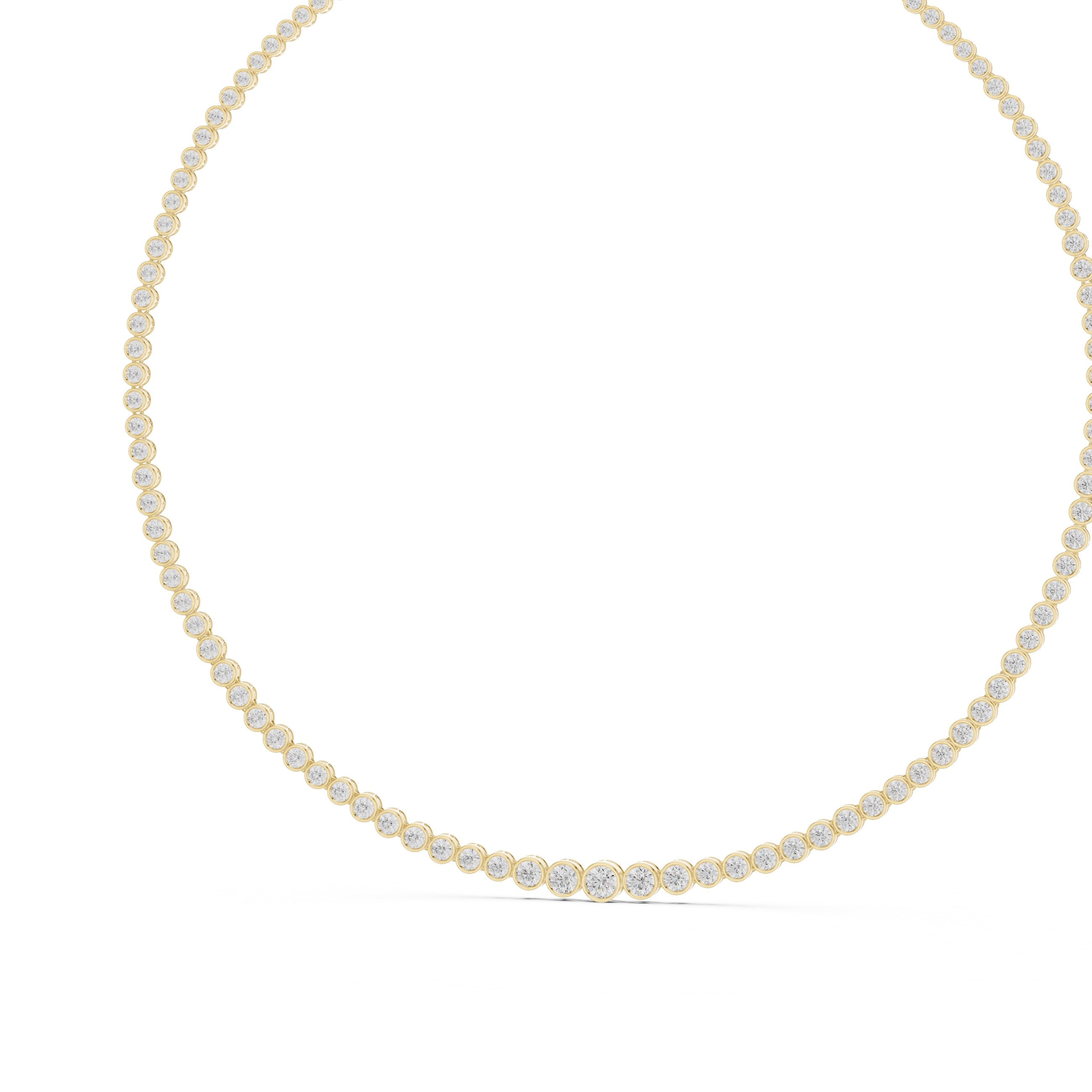 Classic Bezel-Set Round Tennis Necklace
