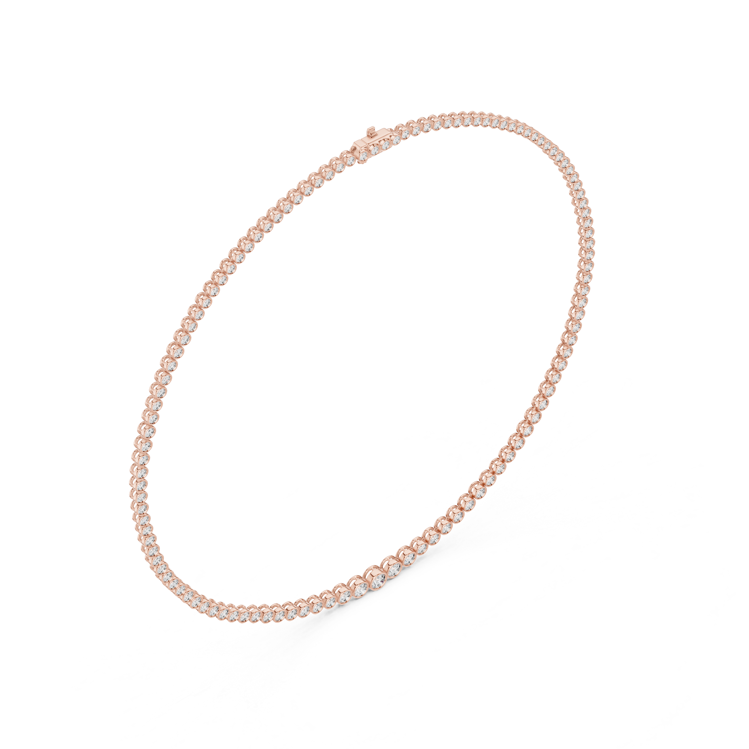Luxury Bezel Diamond Tennis Necklace