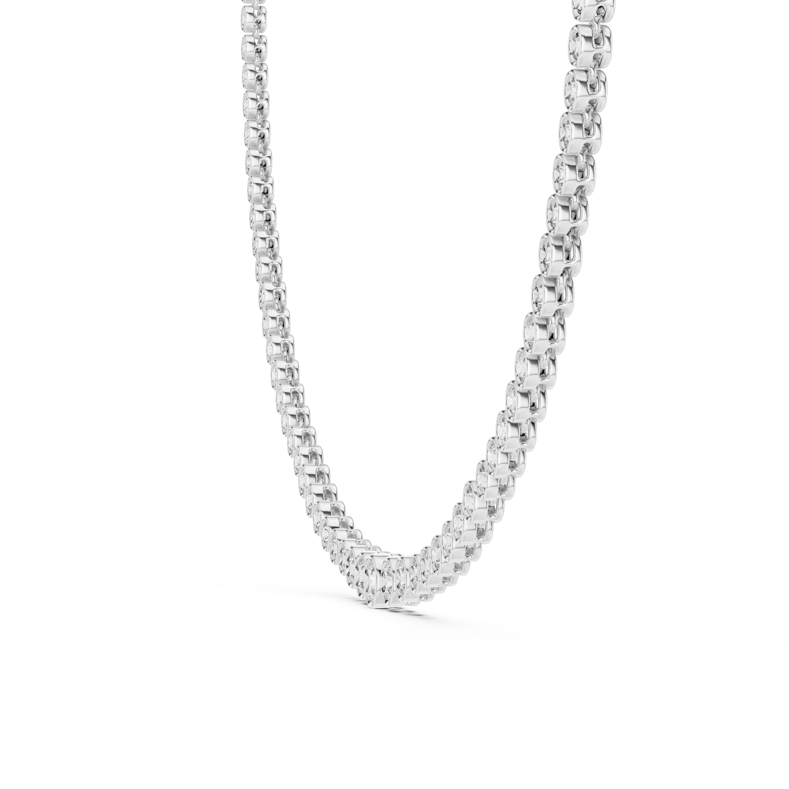 Luxury Bezel Diamond Tennis Necklace