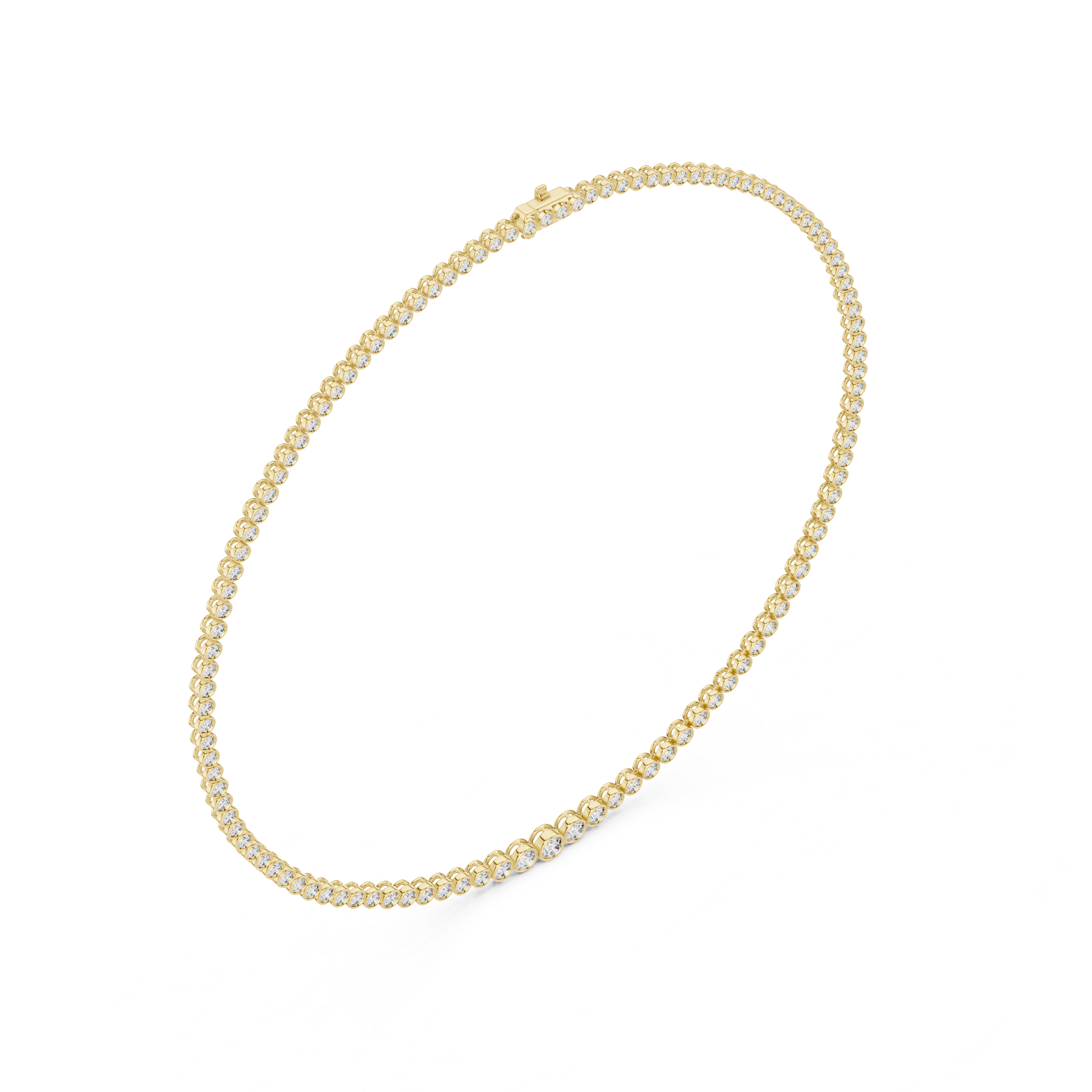 Luxury Bezel Diamond Tennis Necklace