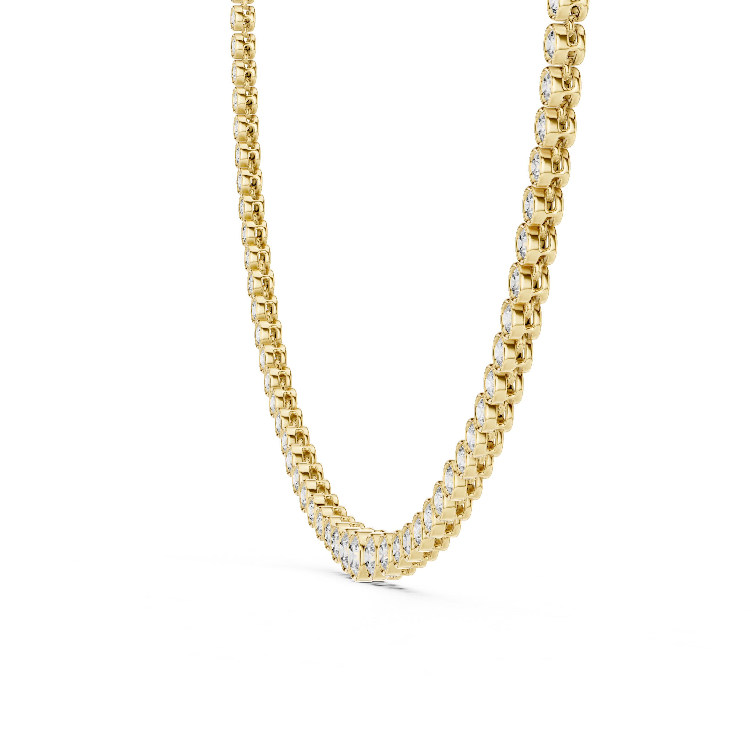 Luxury Bezel Diamond Tennis Necklace