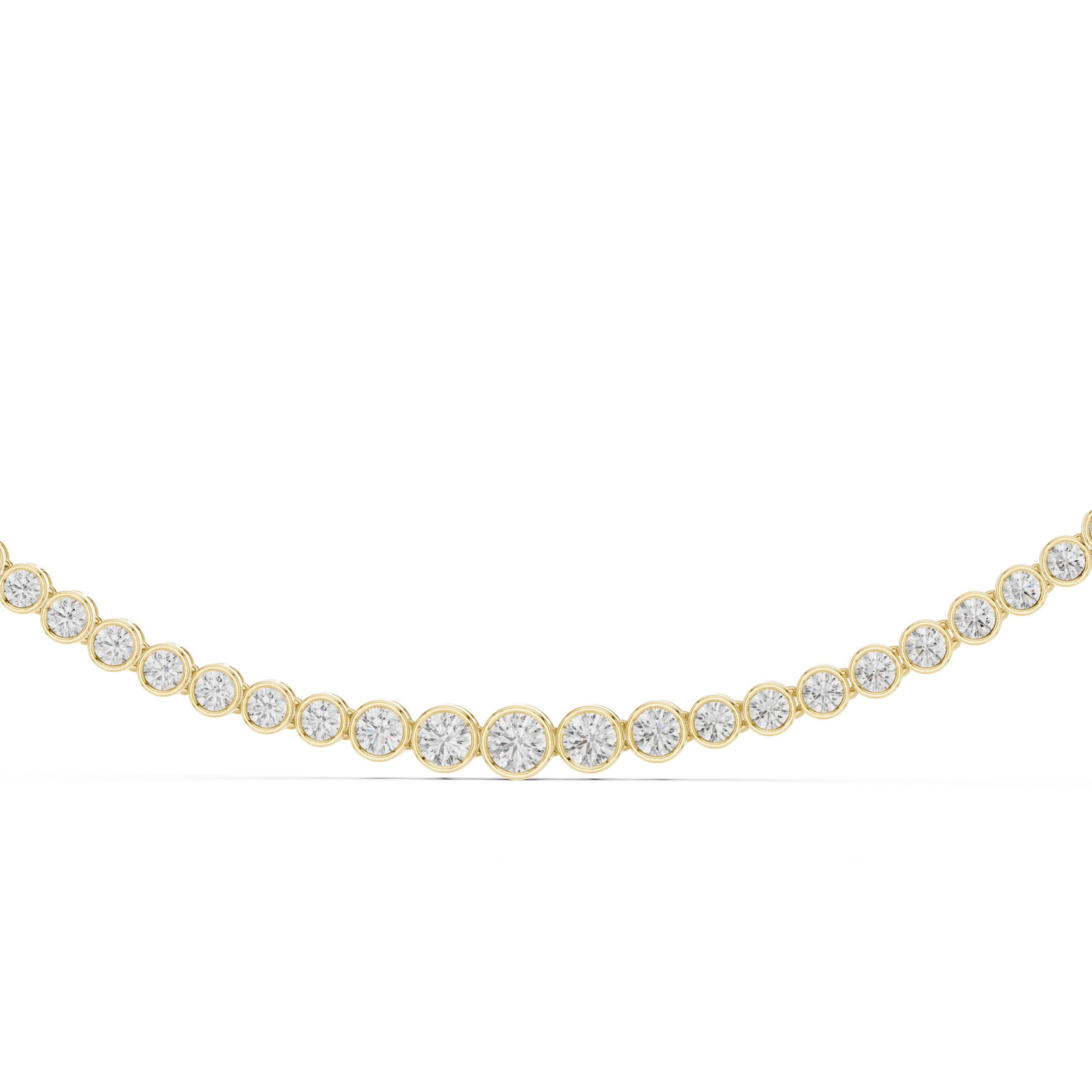 Luxury Bezel Diamond Tennis Necklace
