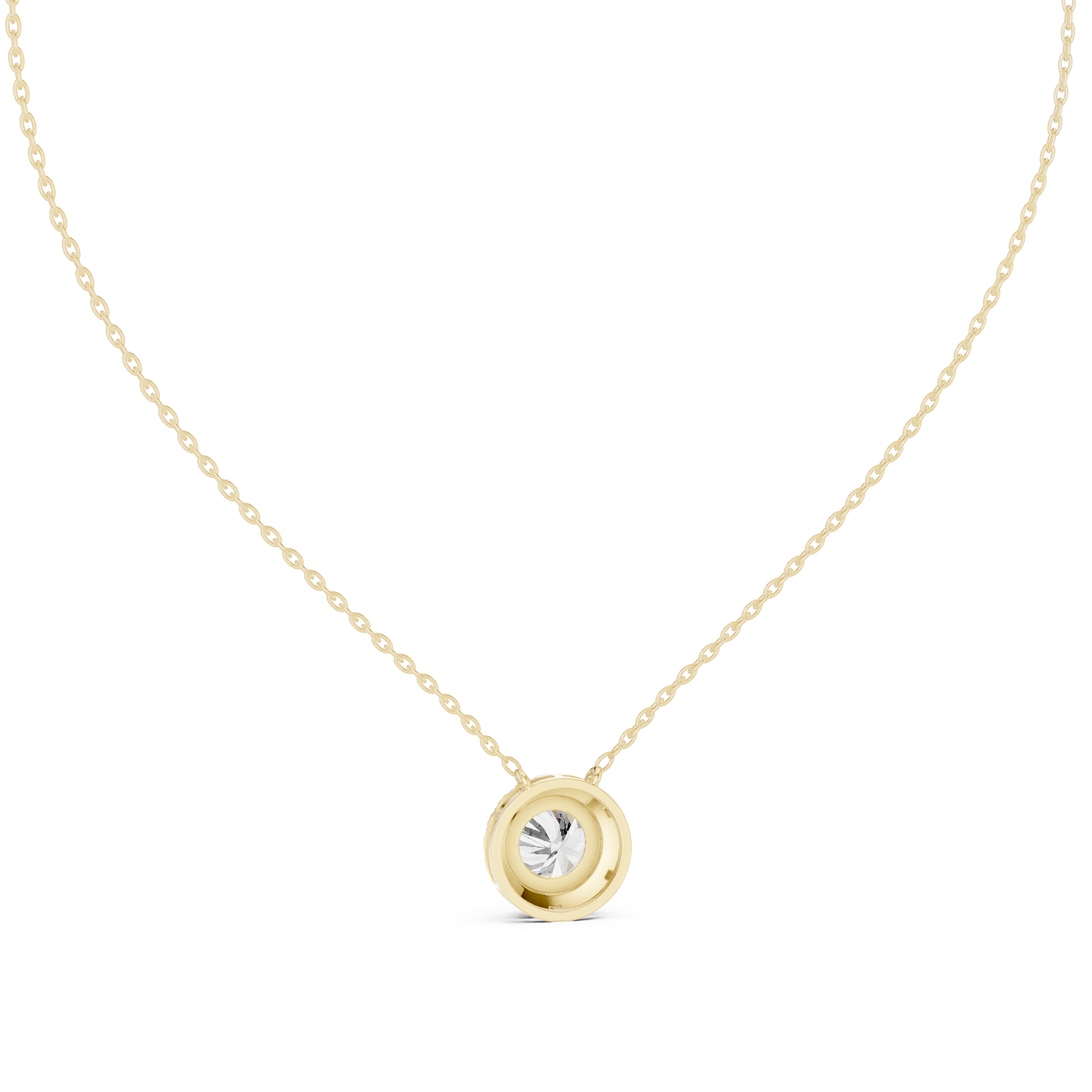 Round Halo Diamond Pendant Necklace