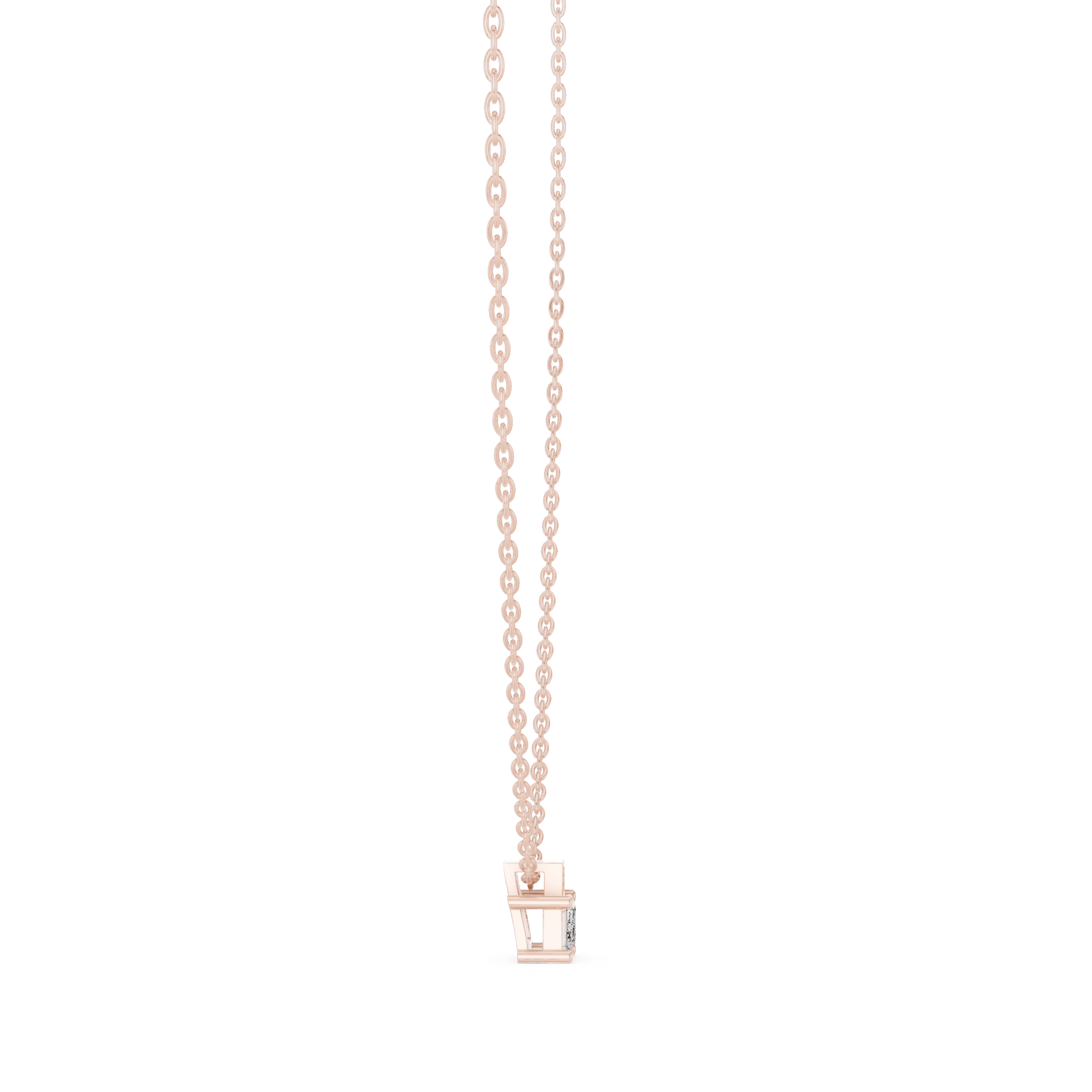 Minimal Emerald Cut Diamond Pendant Necklace
