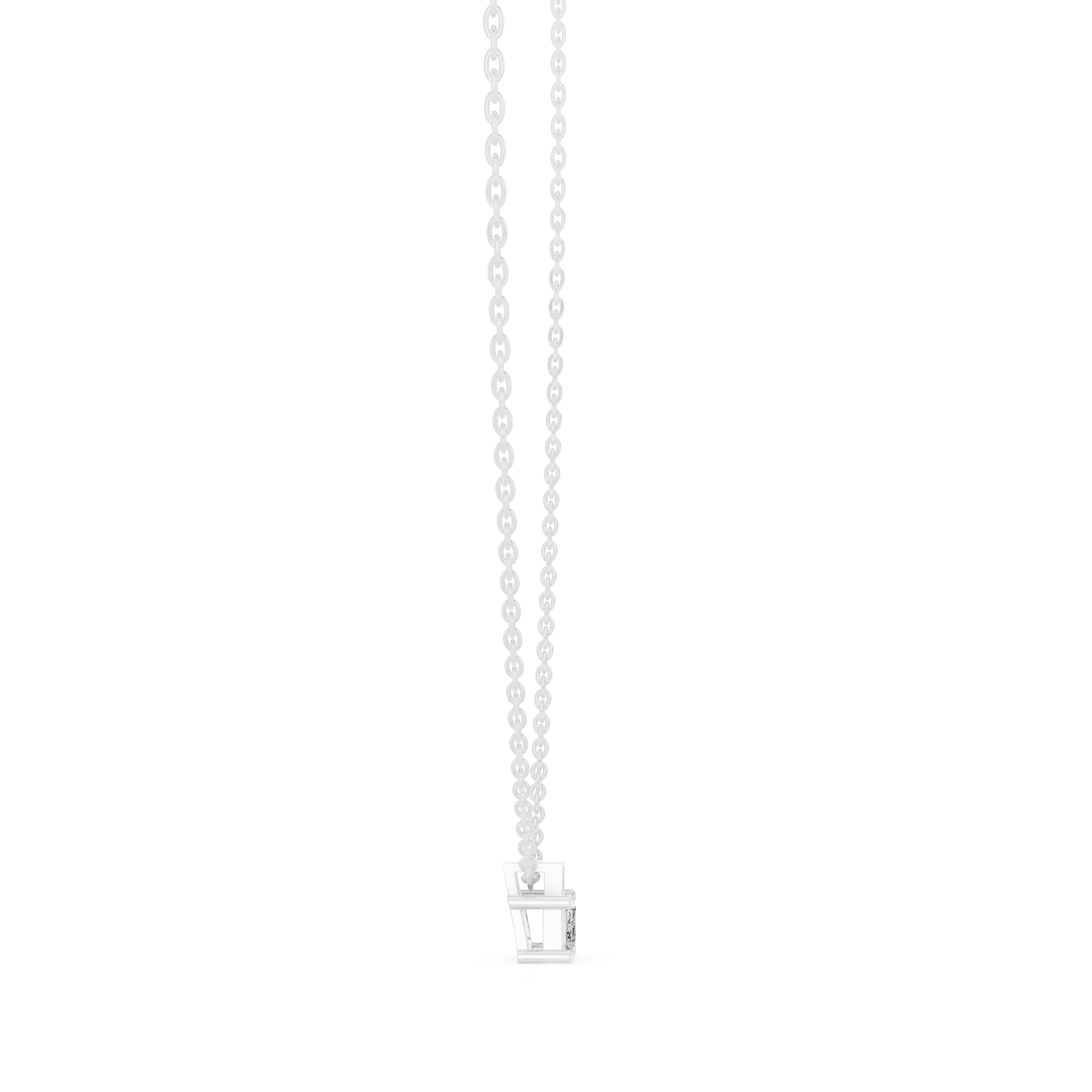 Minimal Emerald Cut Diamond Pendant Necklace